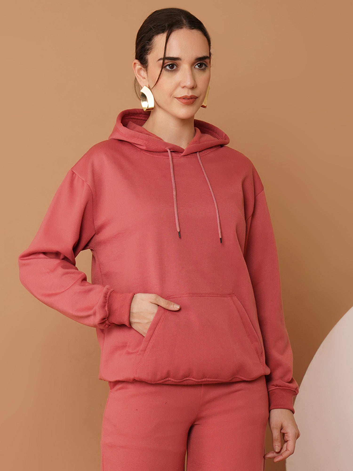 U&F Women’s Pink (Pullover Hoodie & Trousers) – Soft Touch, Breathable Cotton Tracksuit