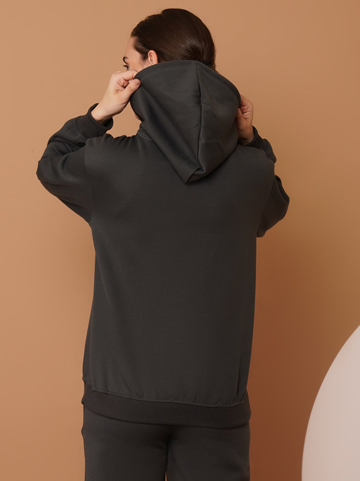 U&F Women’s Charcoal Grey Pullover Hoodie – Soft Touch, Breathable Cotton Sweatshirt