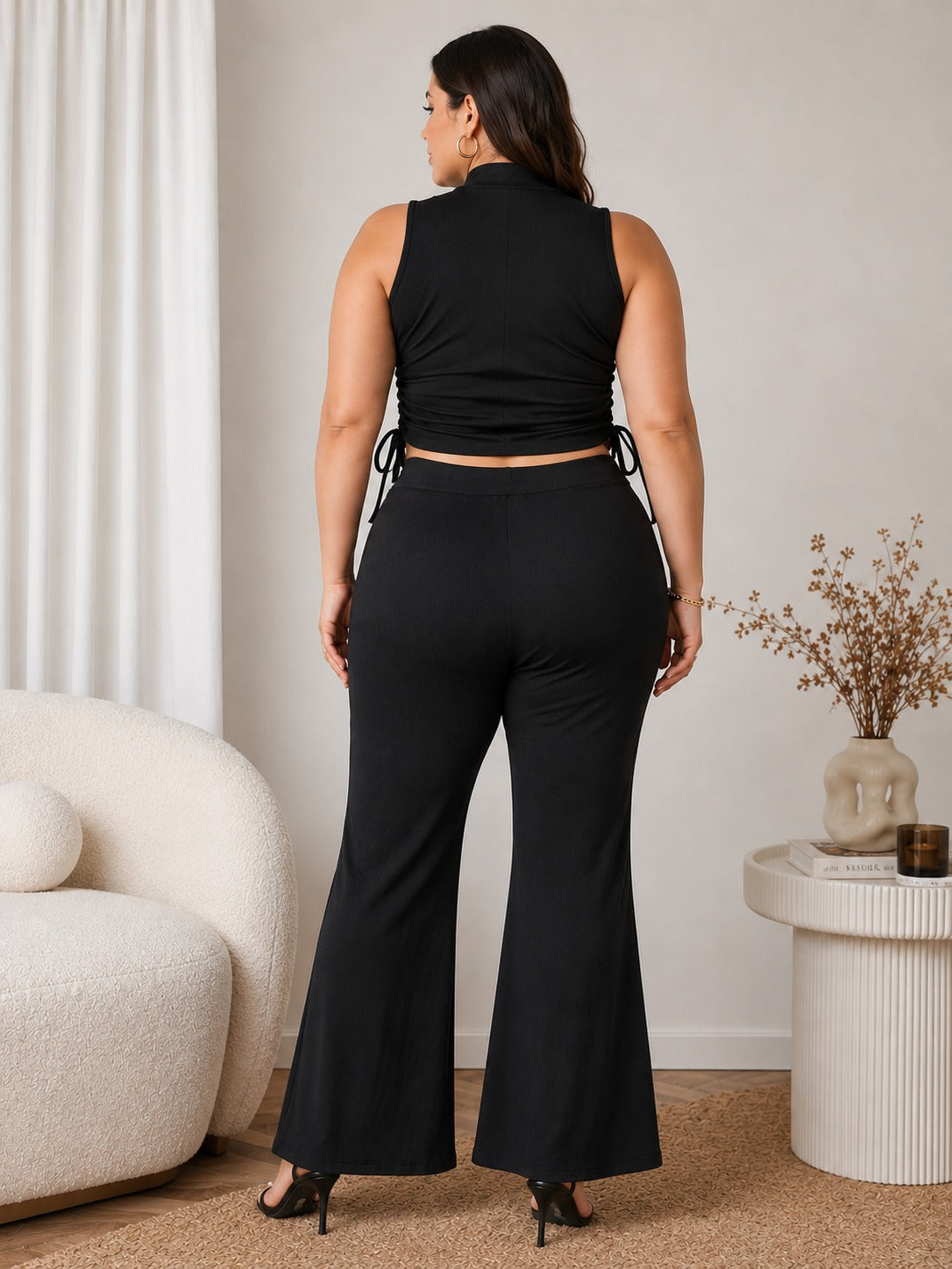 U&F Beyond Women Plus Size Black Aura Co-Ord Set