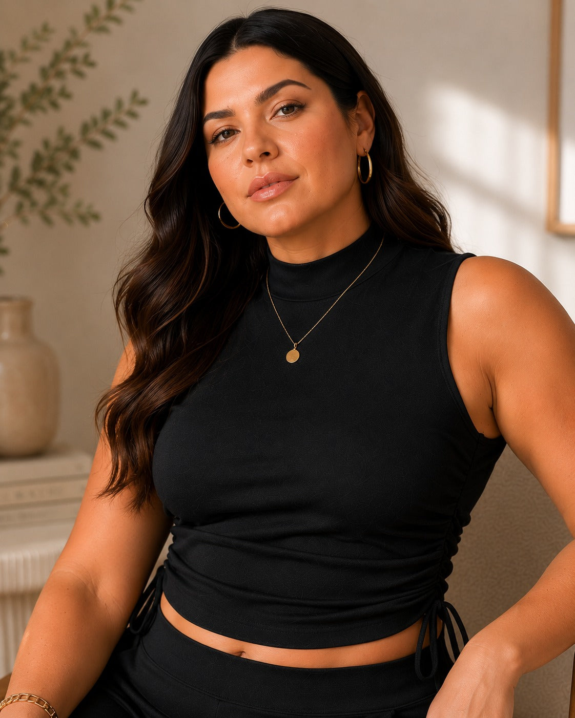U&F Beyond Women Plus Size Black Aura Co-Ord Set