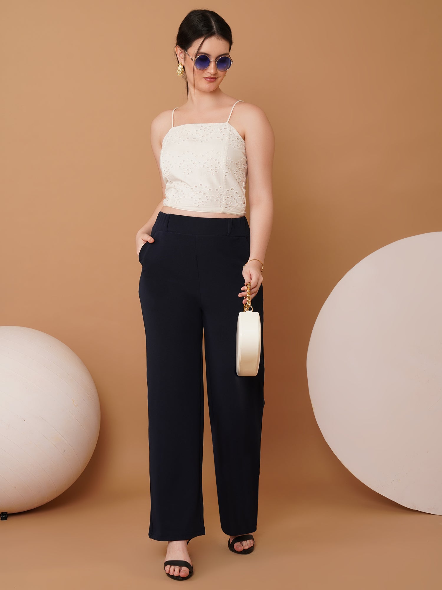 U&F Women Original Straight Fit High-Rise Parallel Trousers