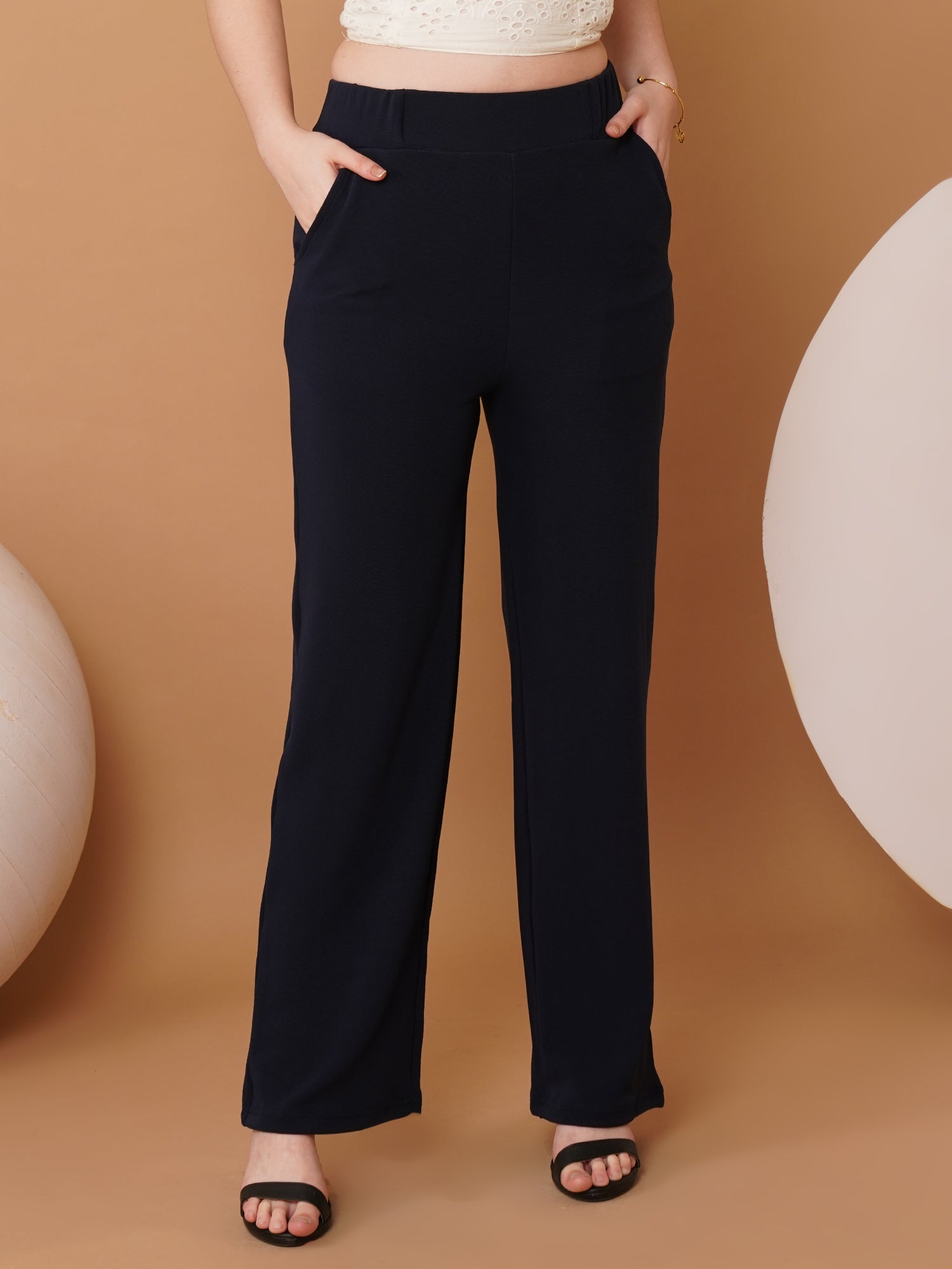 U&F Women Original Straight Fit High-Rise Parallel Trousers
