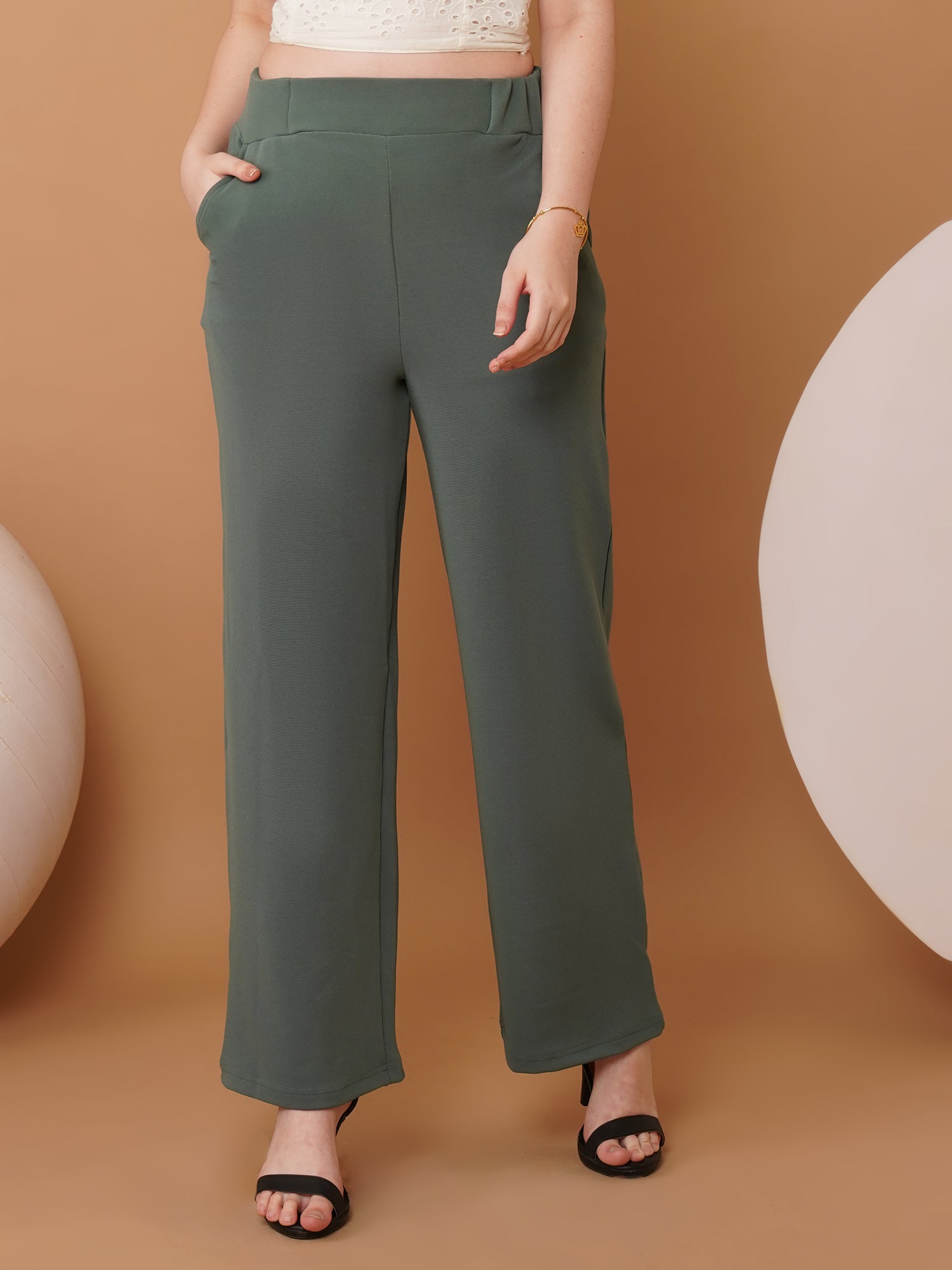 U&F Women Original Straight Fit High-Rise Parallel Trousers