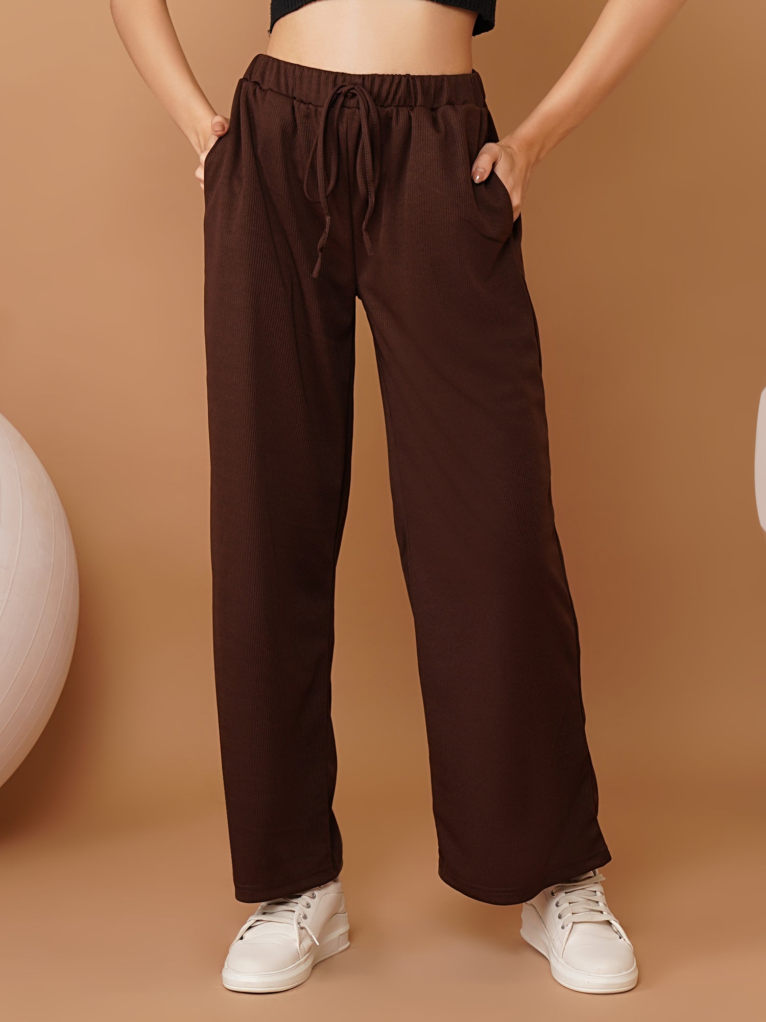 U&F Women Original High-Rise Regular Fit Parallel Trousers