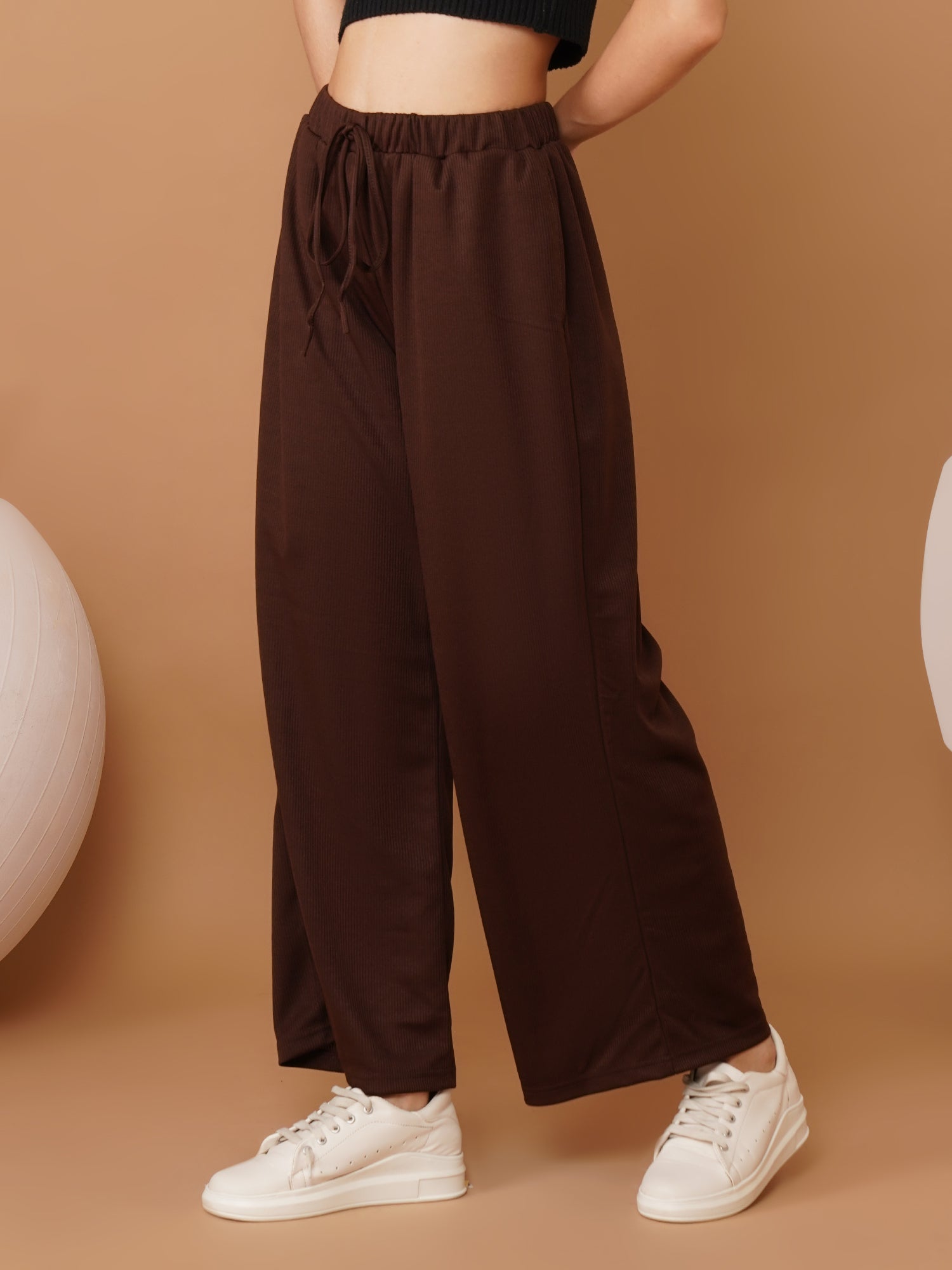 U&F Women Original High-Rise Regular Fit Parallel Trousers