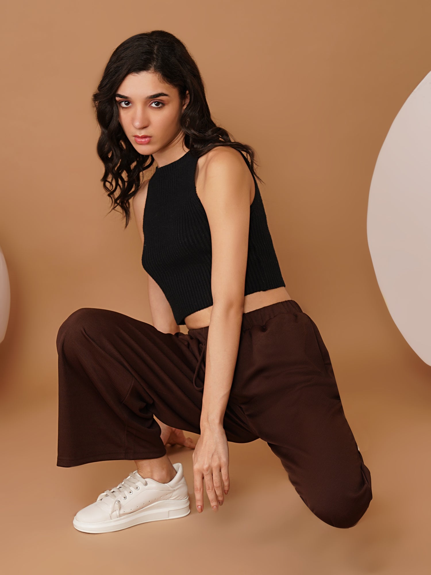 U&F Women Original High-Rise Regular Fit Parallel Trousers