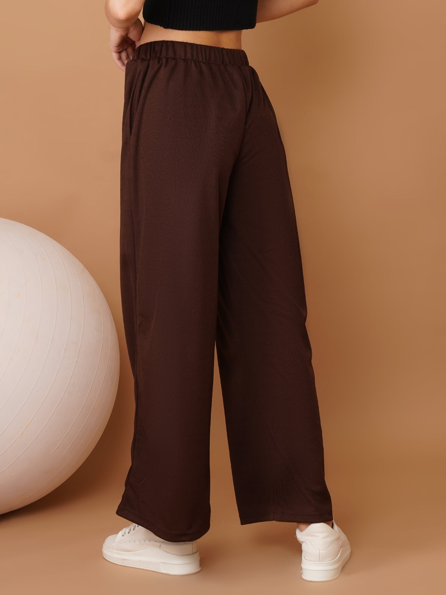 U&F Women Original High-Rise Regular Fit Parallel Trousers