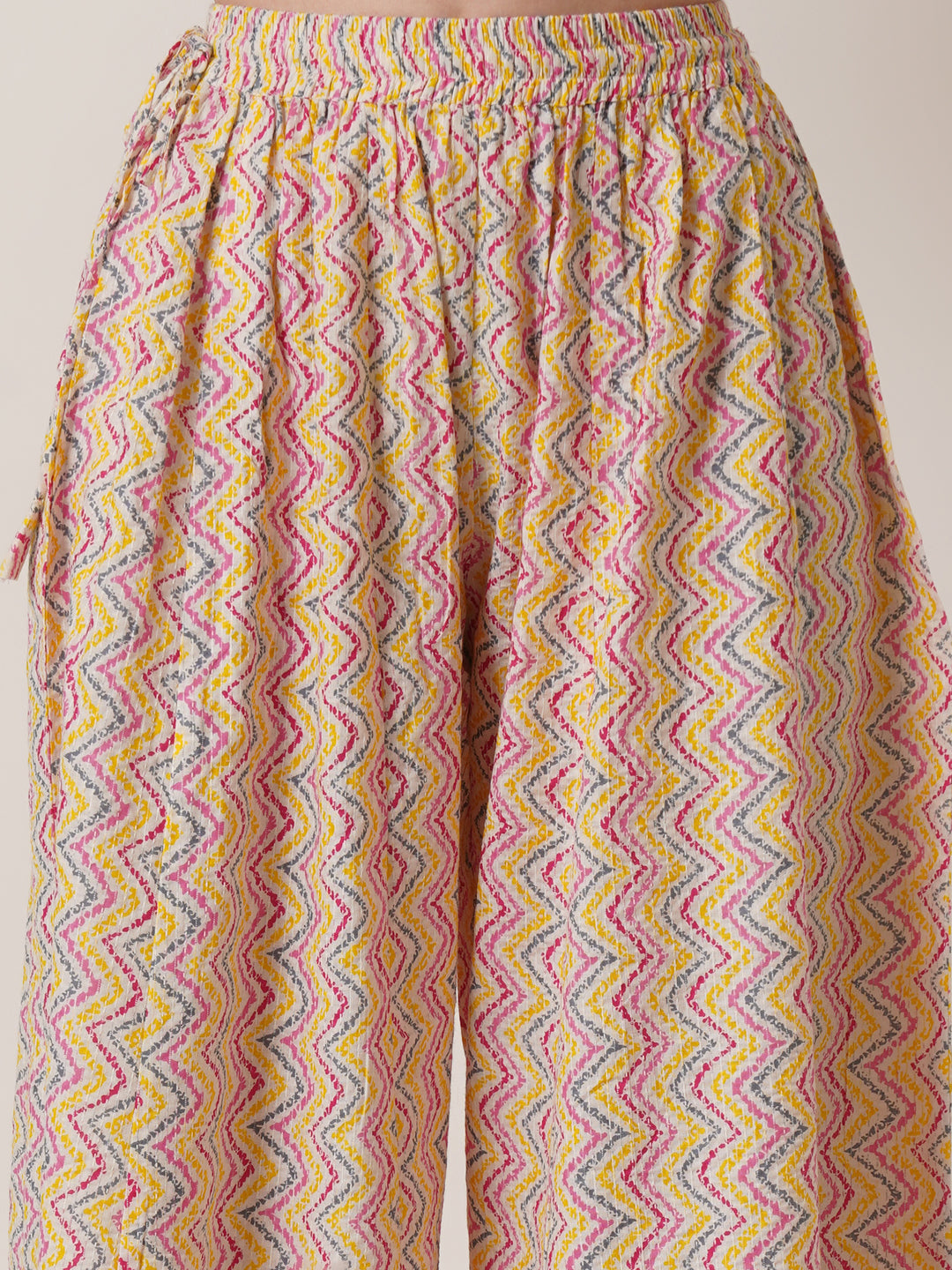 U&F Women Printed Wide Leg Cotton Palazzos