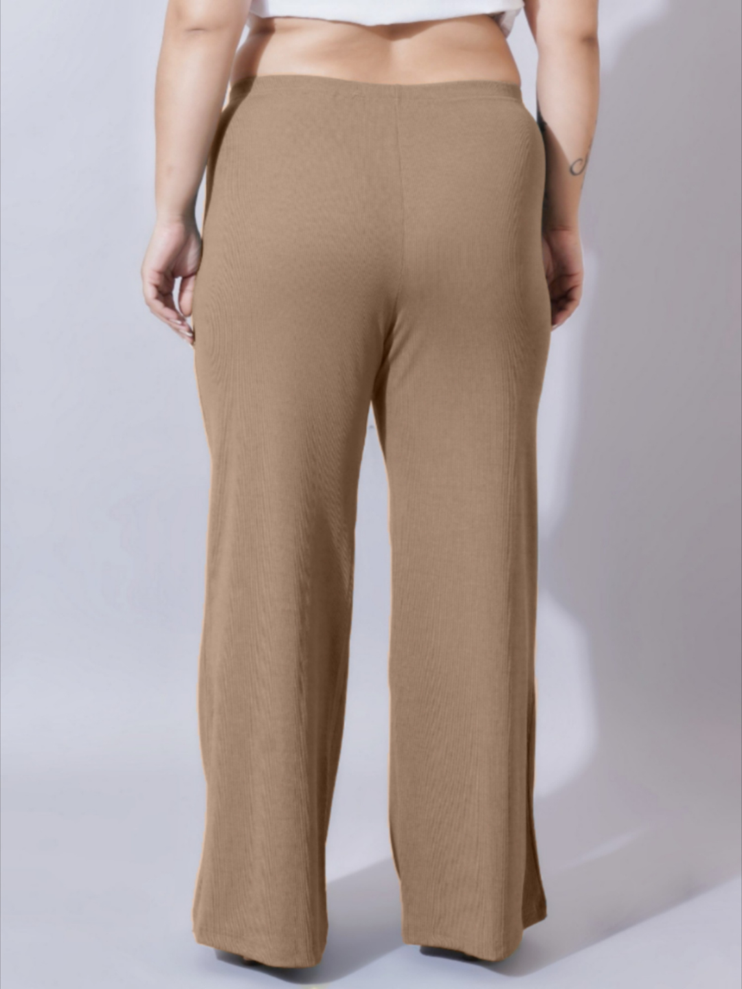 Women Plus Size Original Straight Fit Slip-On Wide Leg Trousers