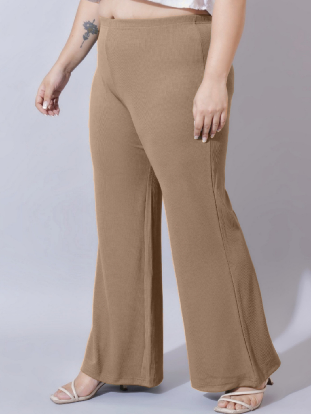 Women Plus Size Original Straight Fit Slip-On Wide Leg Trousers