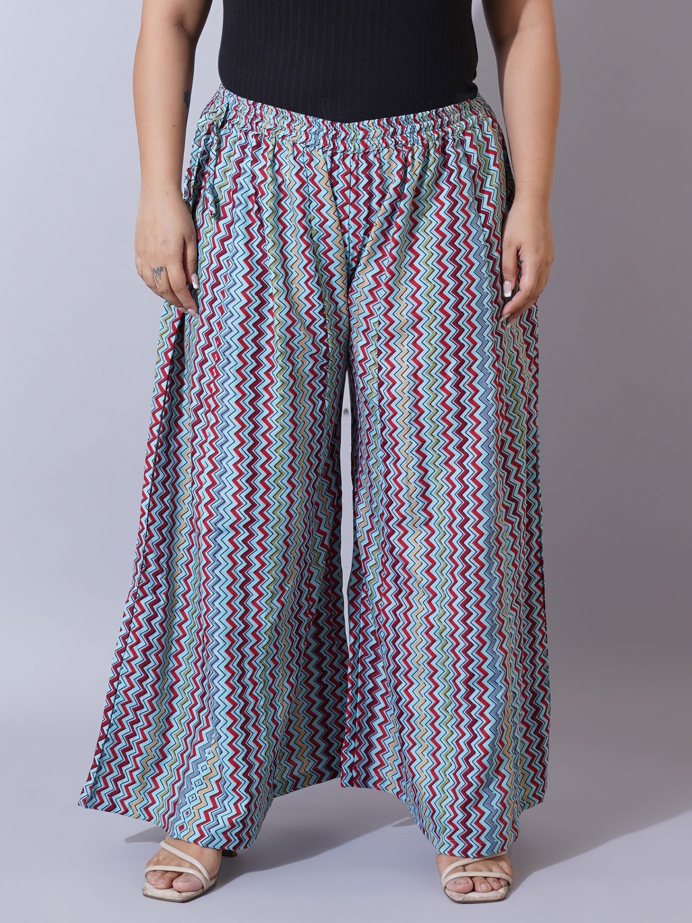 Women Plus Size Printed Palazzos