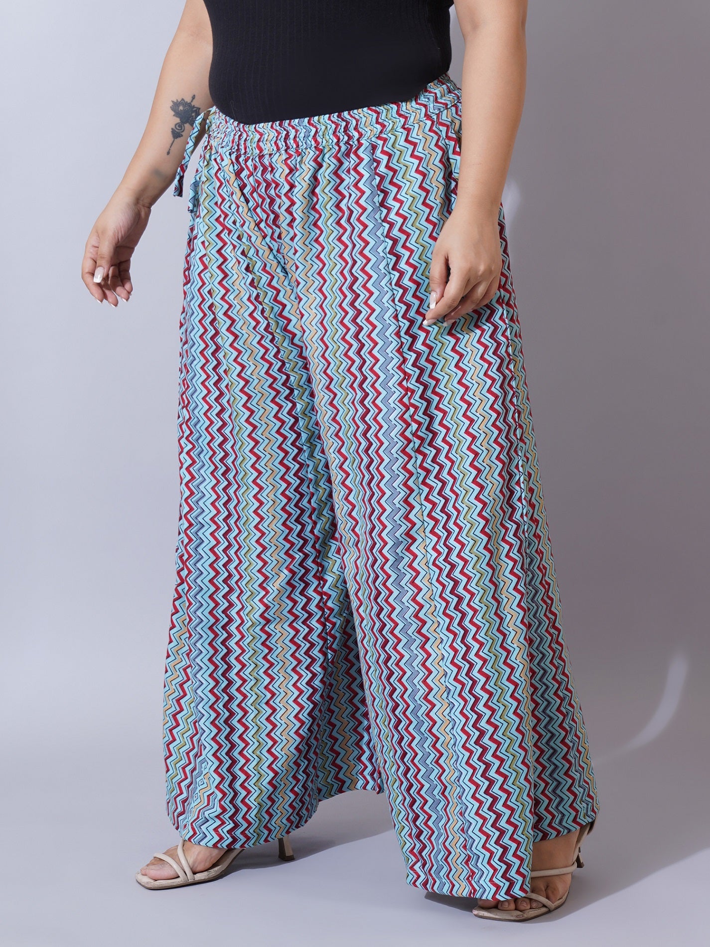 Women Plus Size Printed Palazzos
