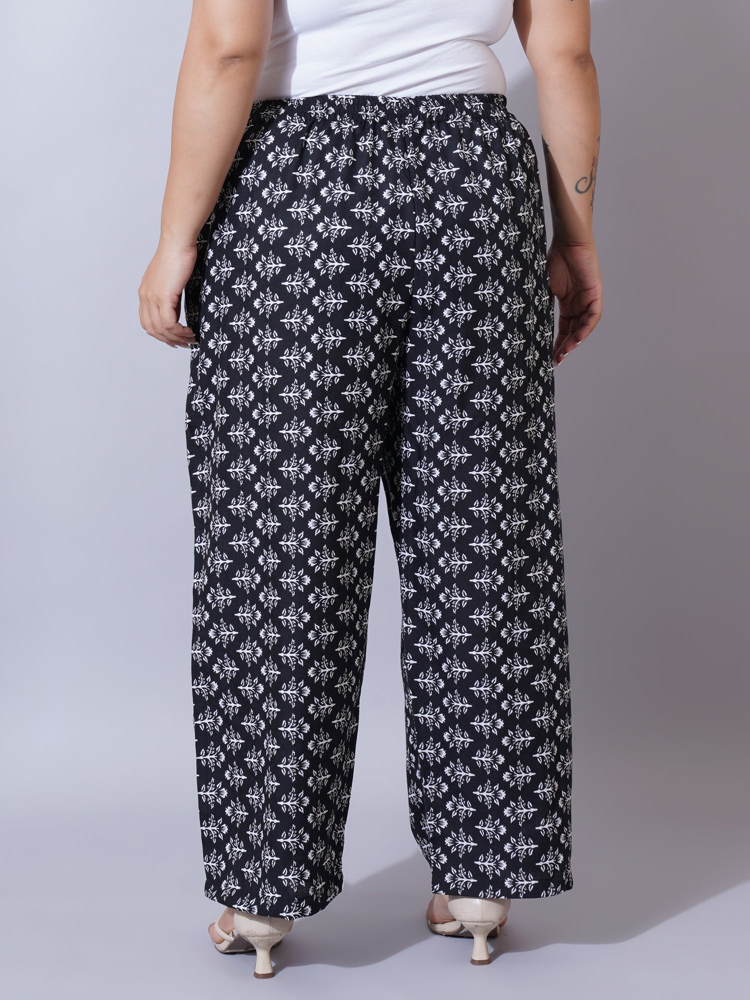 Women Plus Size Floral Printed Palazzo