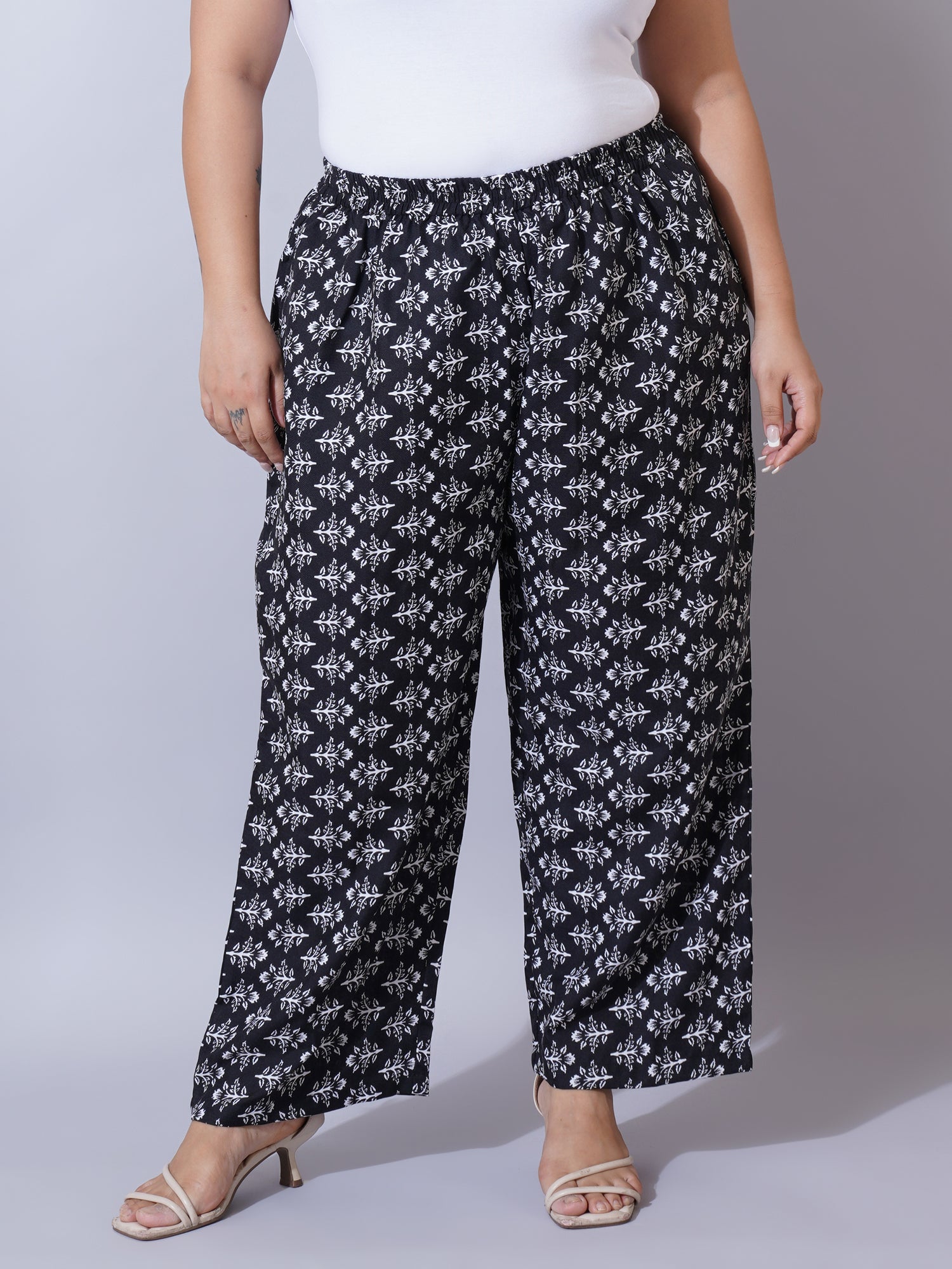 Women Plus Size Floral Printed Palazzo