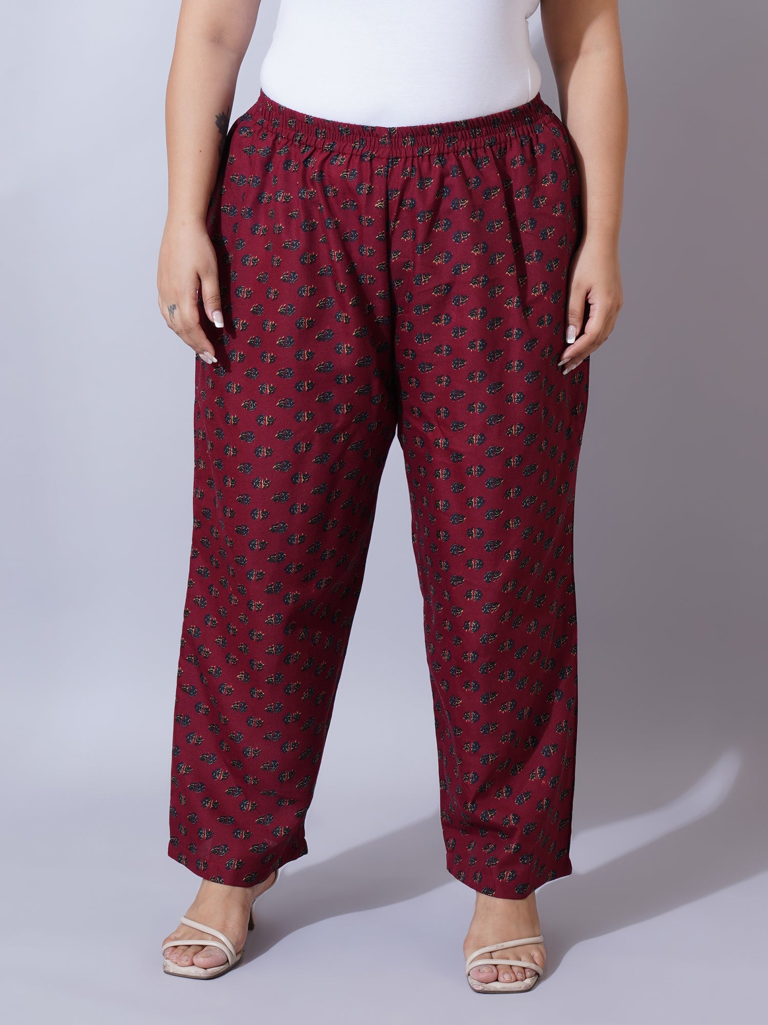 Women Plus Size Ethnic Motifs Printed Palazzo