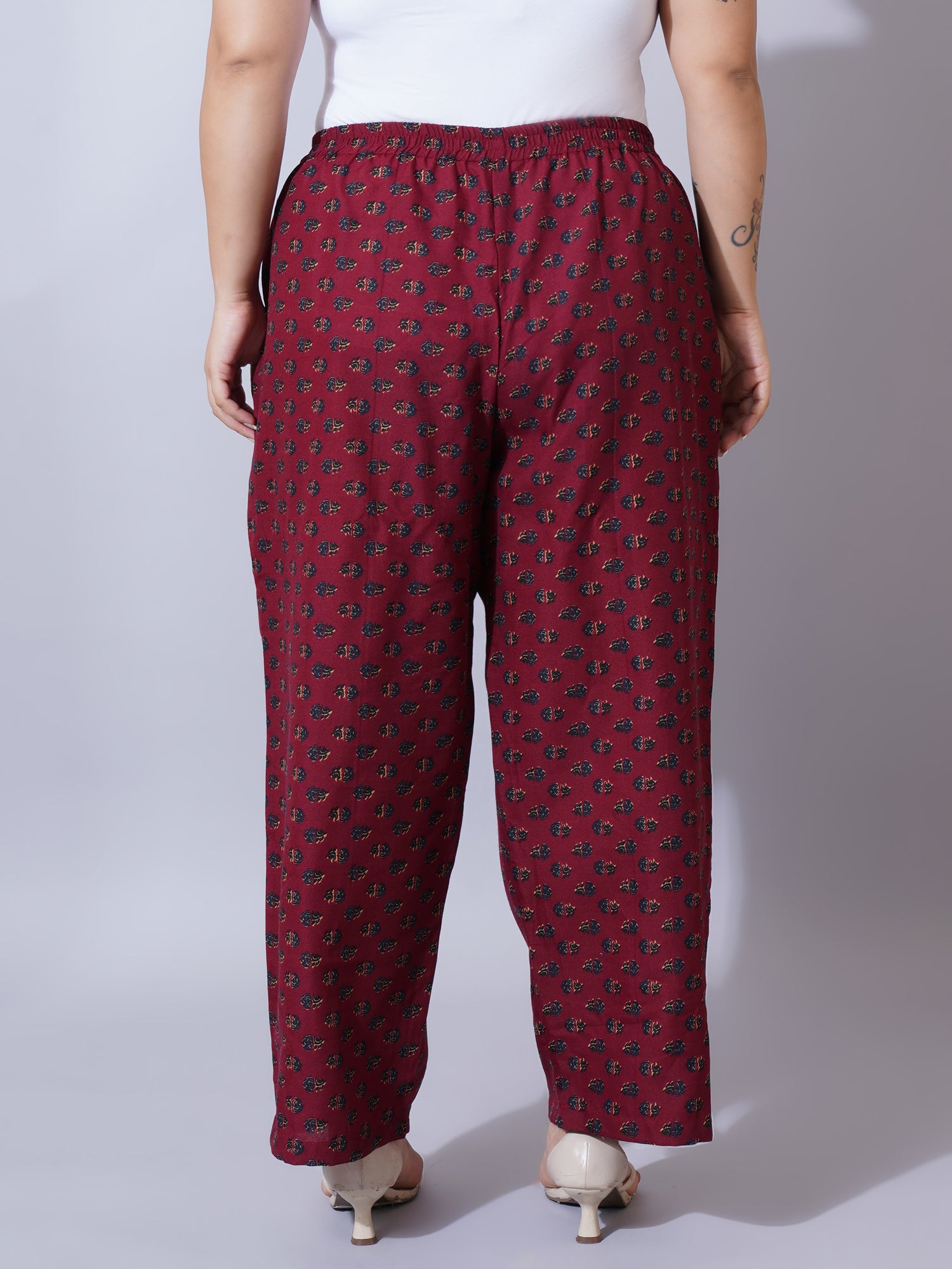 Women Plus Size Ethnic Motifs Printed Palazzo