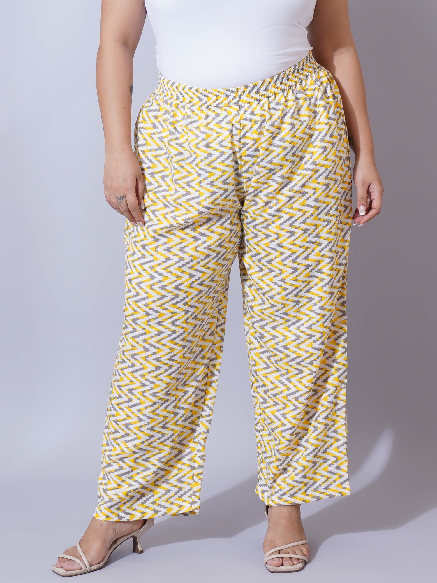 Women Plus Size Printed Palazzos