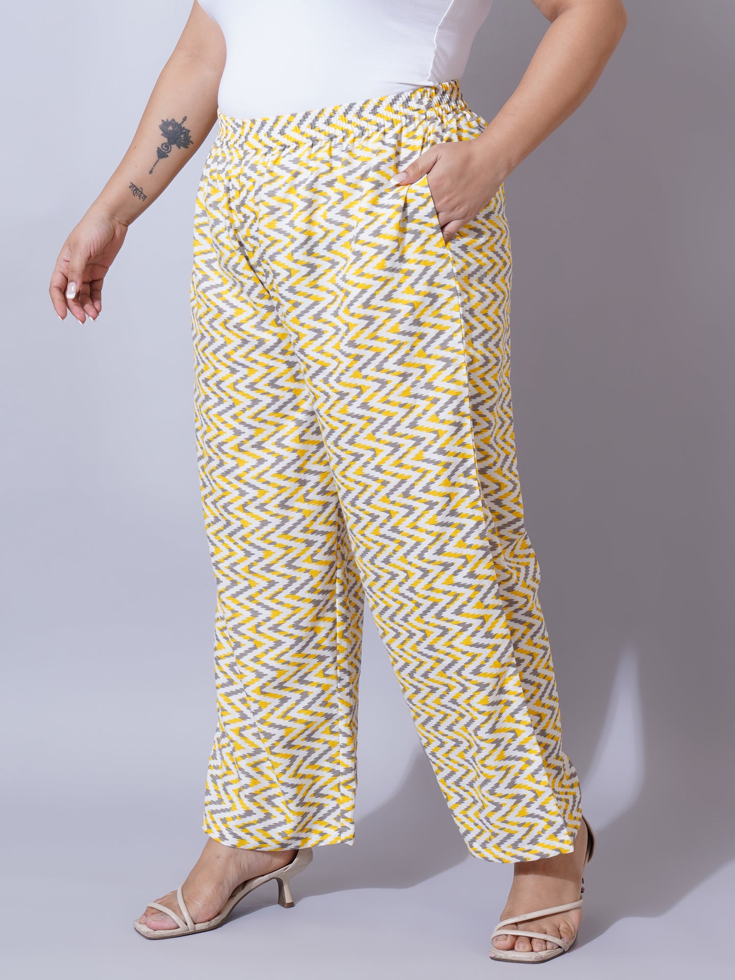 Women Plus Size Printed Palazzos