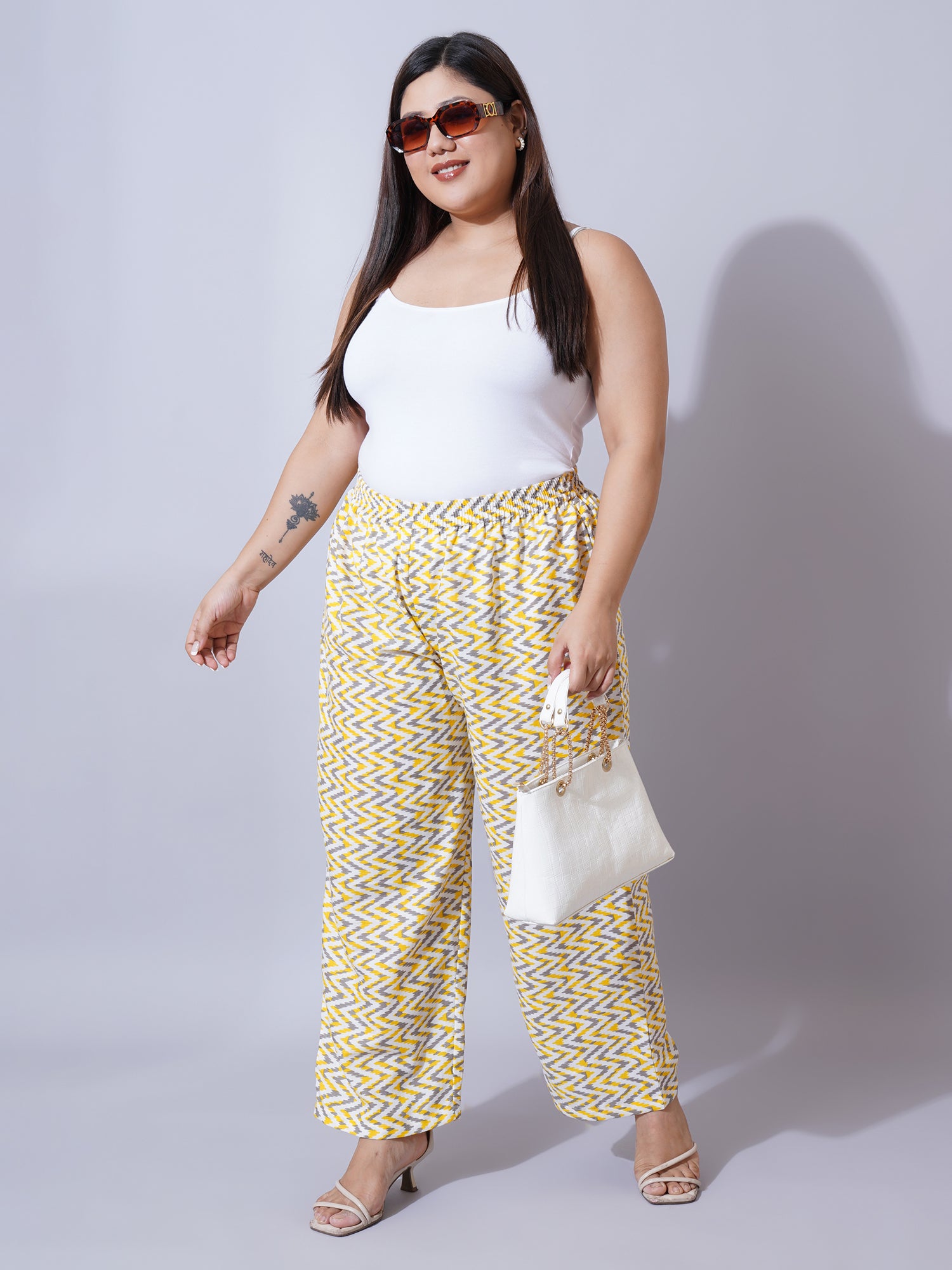 Women Plus Size Printed Palazzos