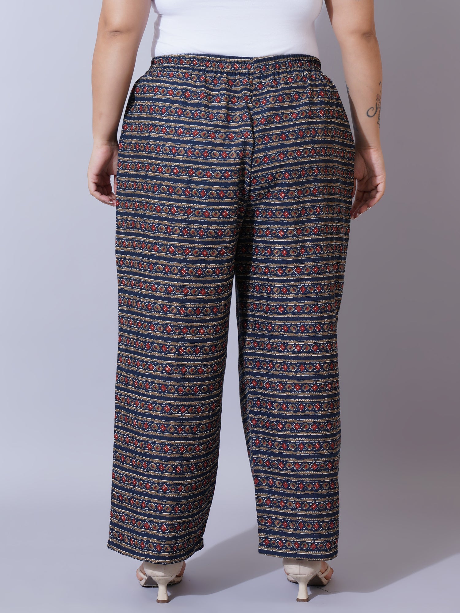 Women Plus Size Floral Printed Palazzos