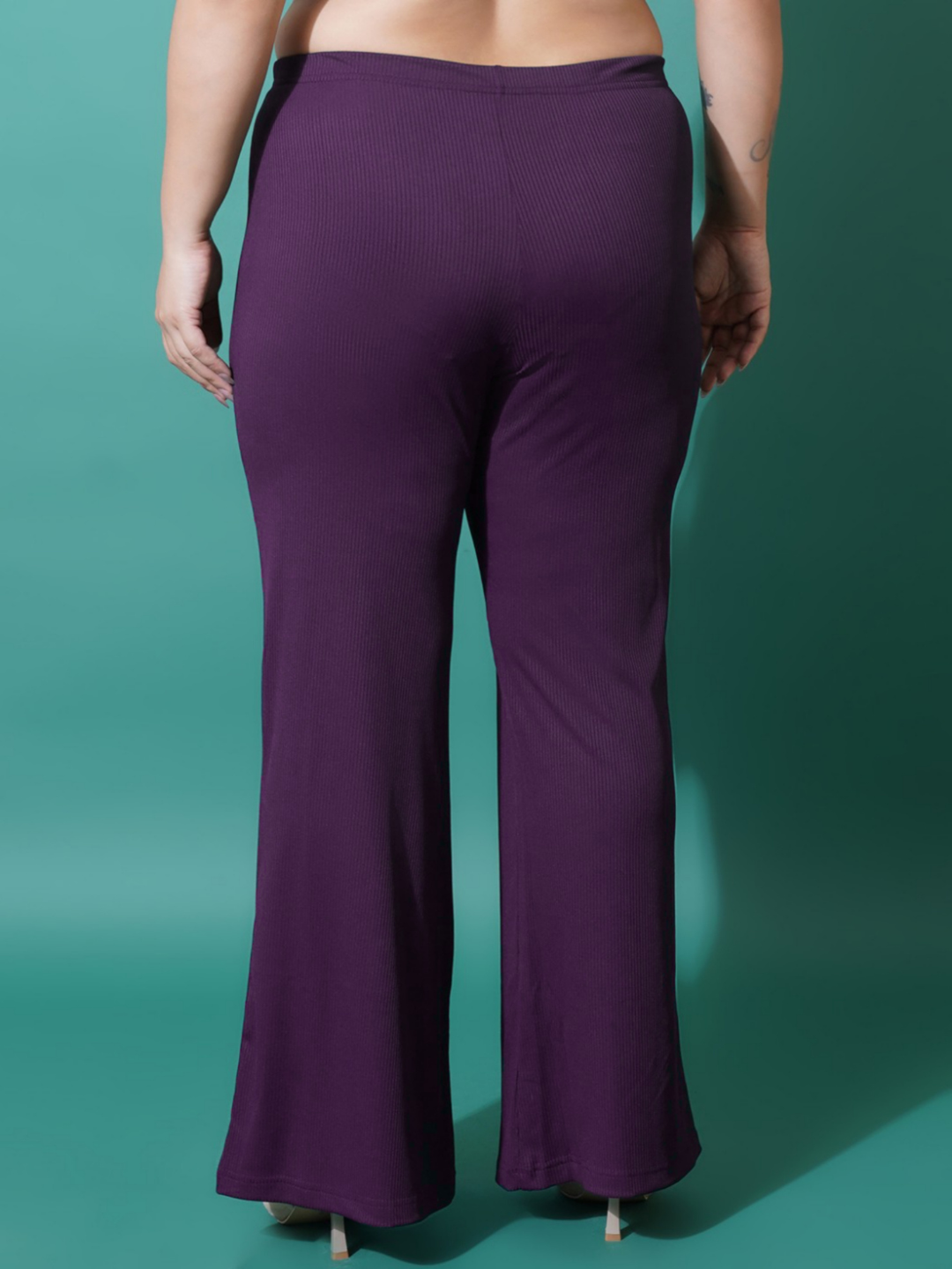 Women Plus Size Original Flared Fit Wide Leg Trouser