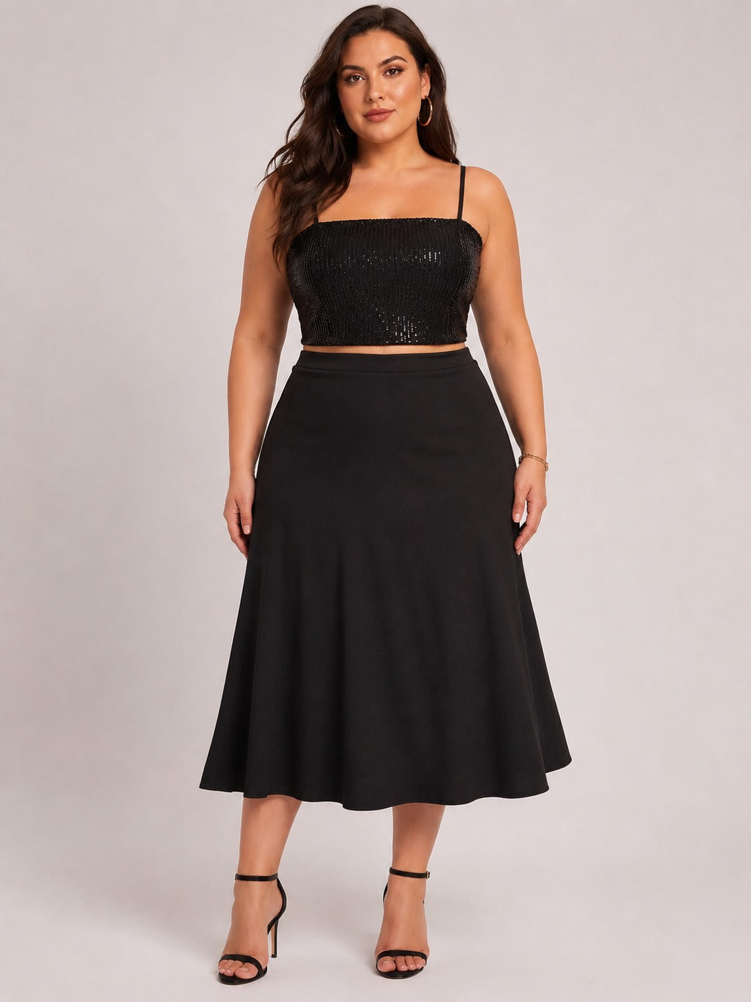 U&F Beyond Plus Size Midnight Glam Skirt Co-Ord Set