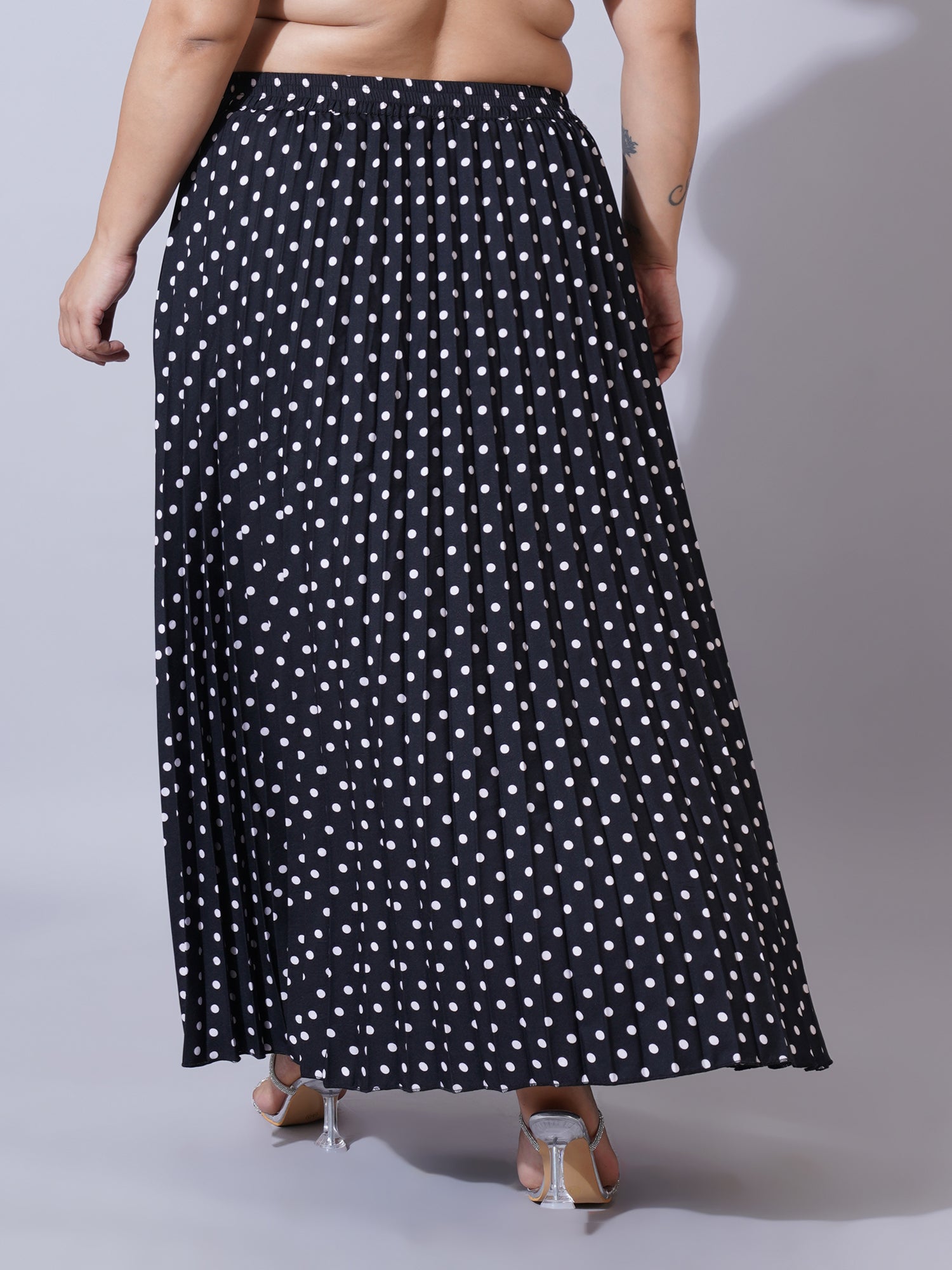 Women Plus Size Printed Flared Maxi Skirts