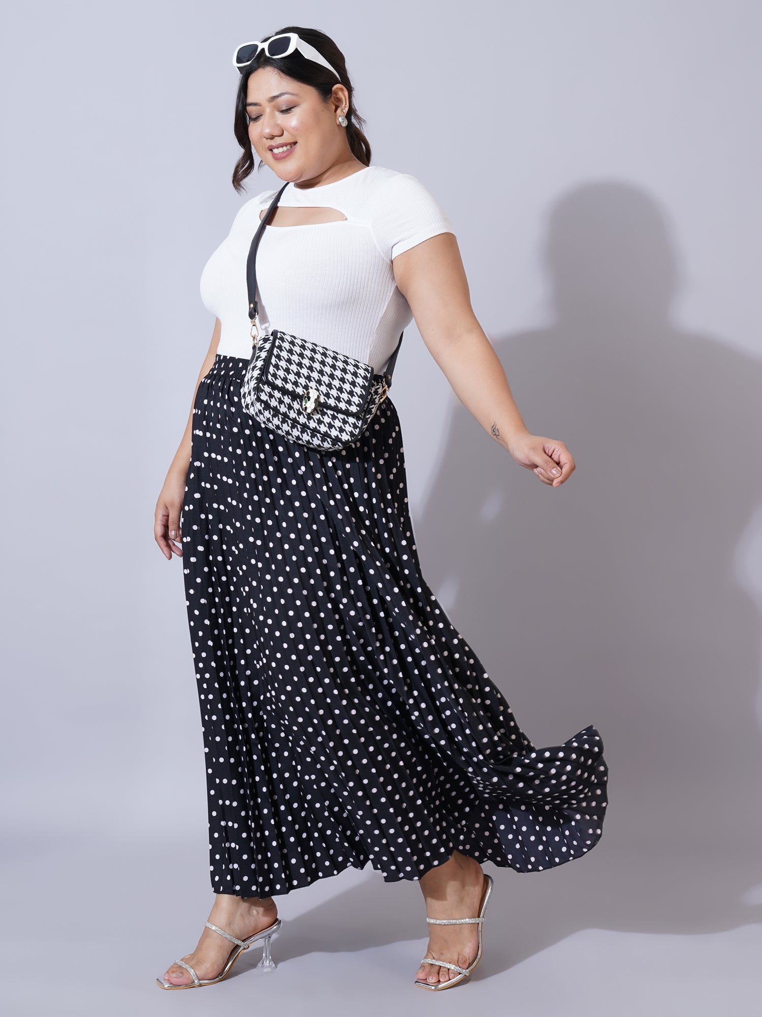 Women Plus Size Printed Flared Maxi Skirts