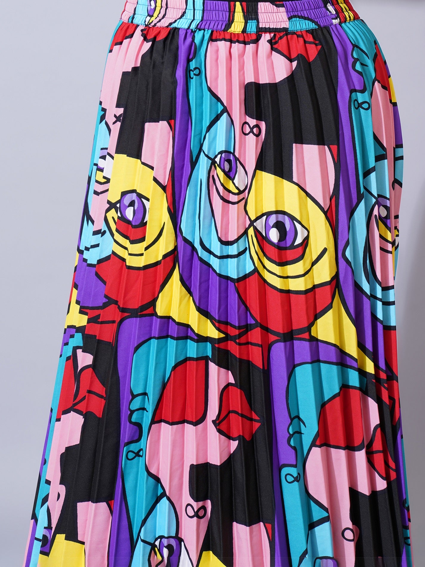 Women Plus Size Printed Flared Maxi Skirts