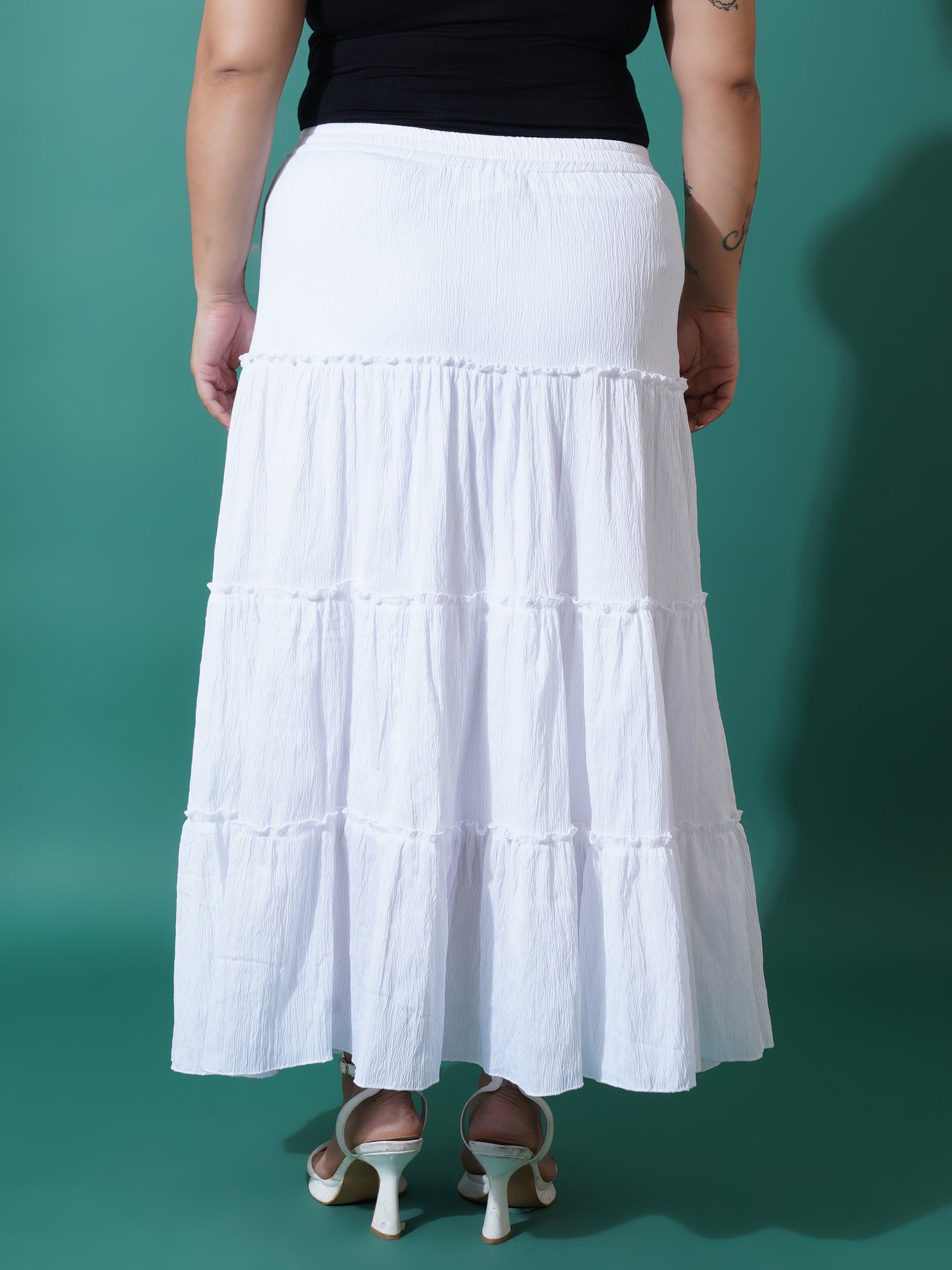 Women Plus Size Flared Maxi skirt