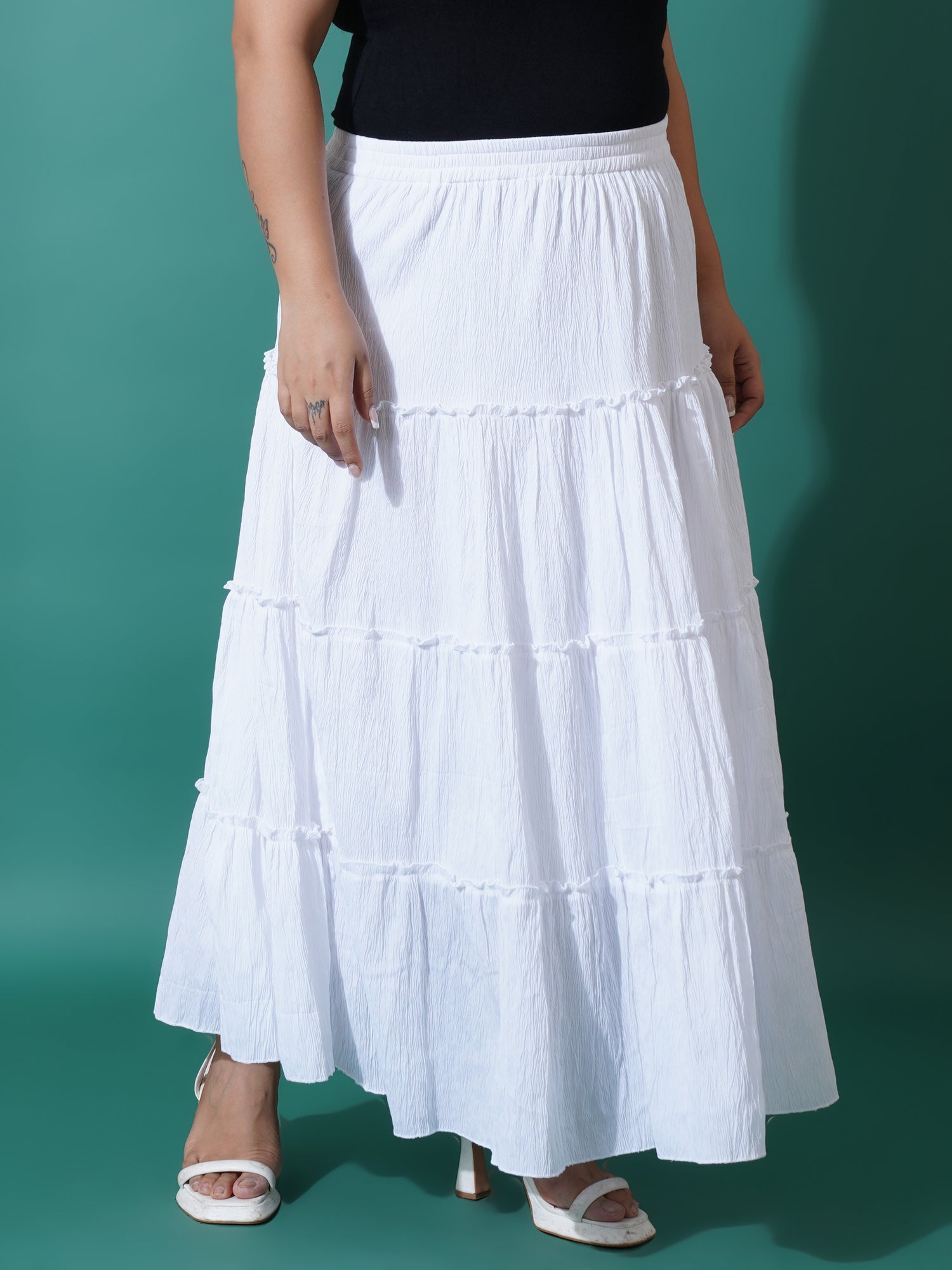 Women Plus Size Flared Maxi skirt