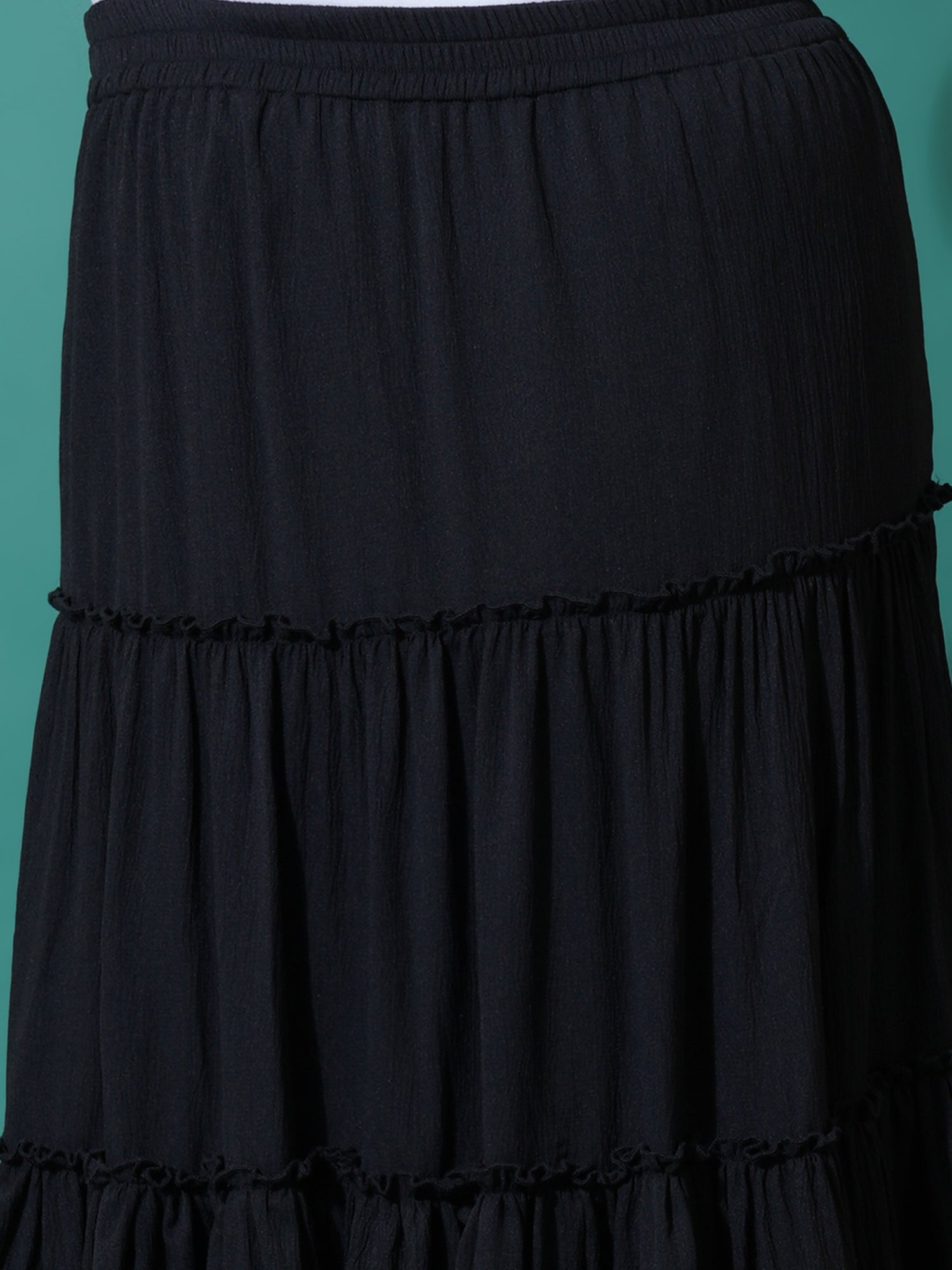 Women Plus Size Tiered Maxi Skirt