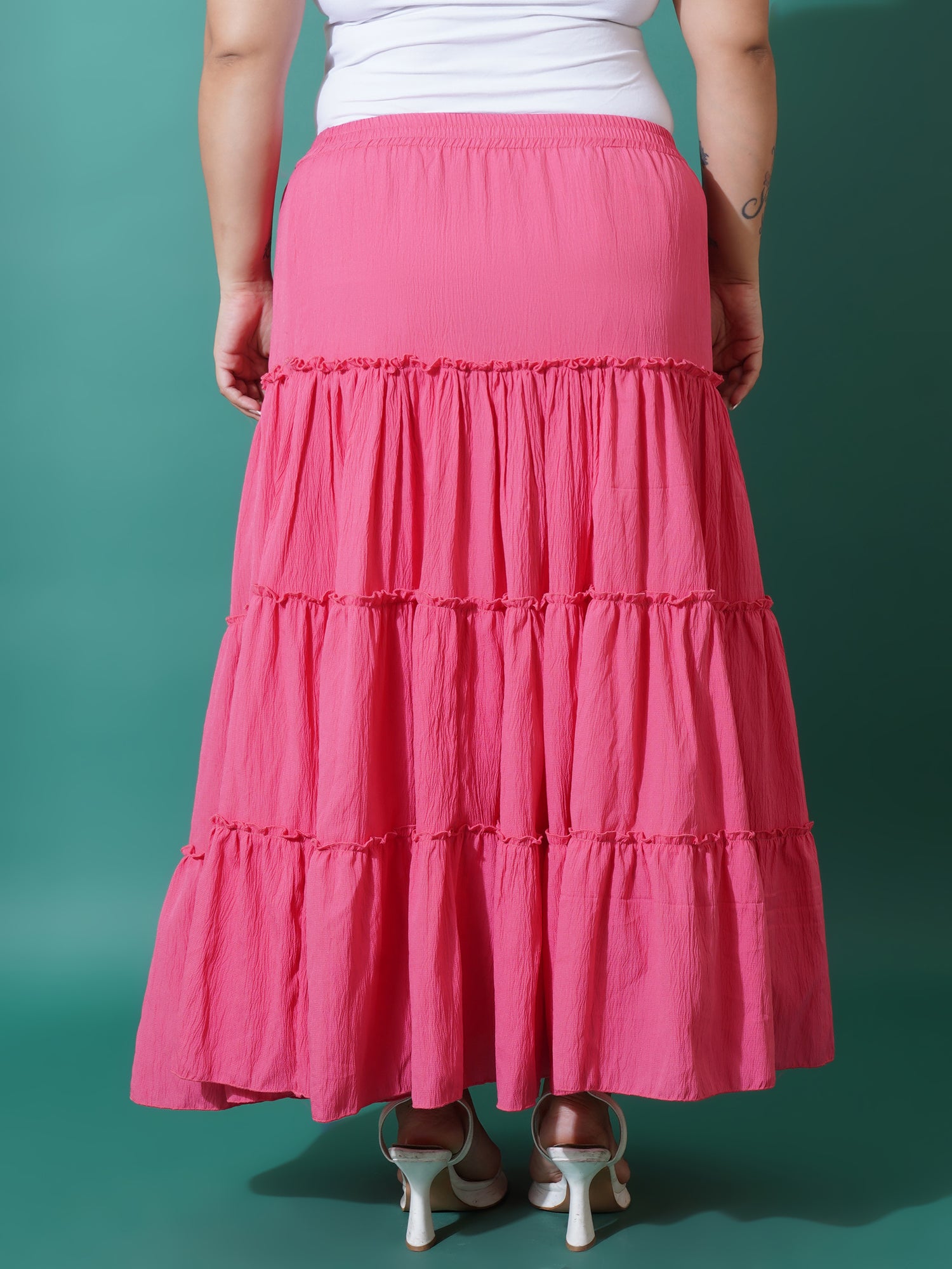 Women Plus Size Flared Maxi skirt