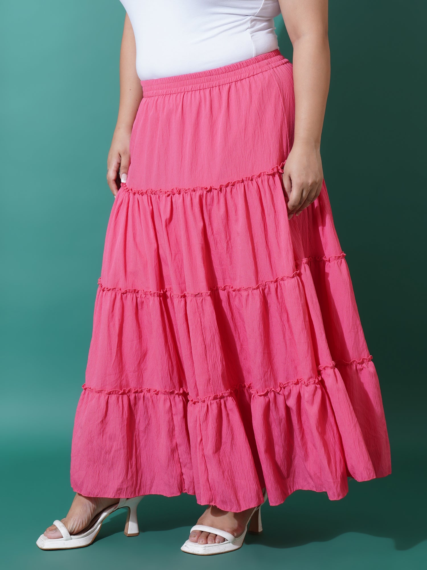 Women Plus Size Flared Maxi skirt