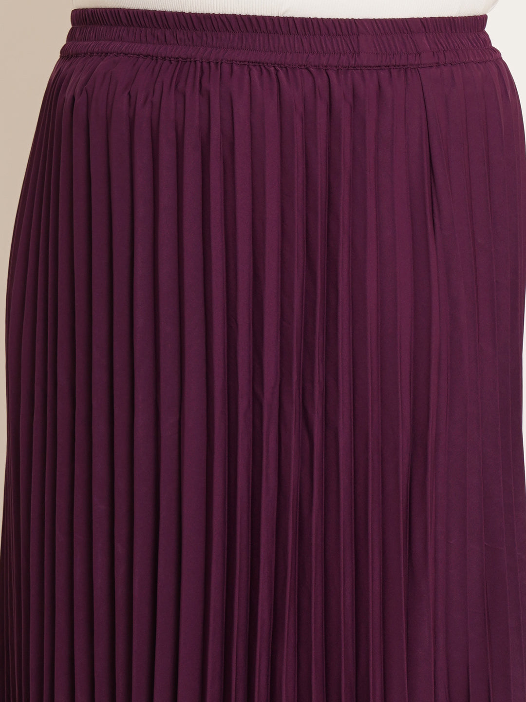 Women Plus Size Accordion Pleats Flared Maxi Skirt