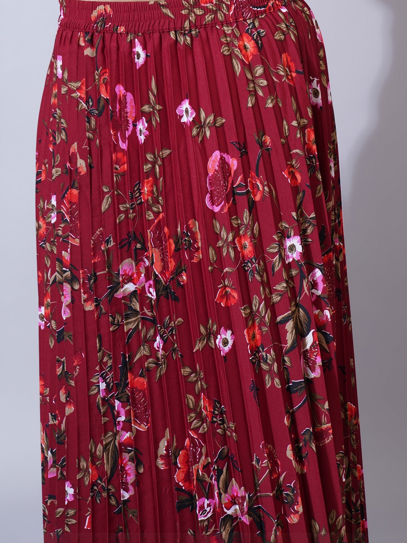 Women Plus Size Printed Flared Maxi Skirt