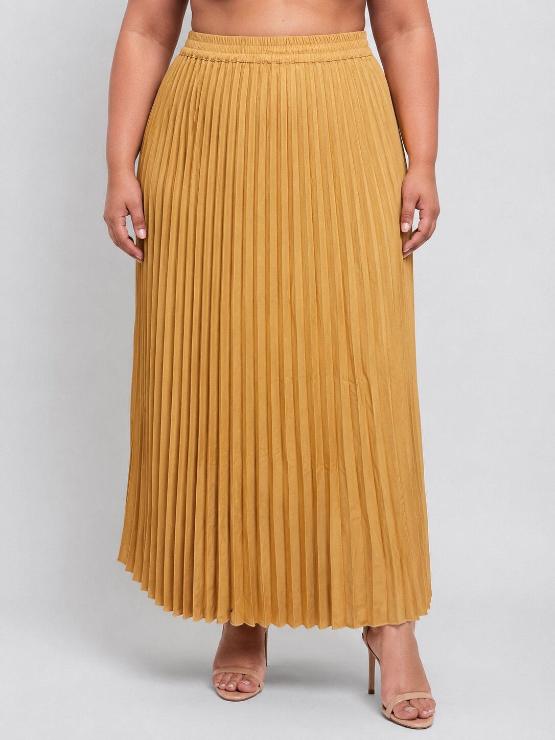 U&F Beyond Mustard Elasticated Waist Maxi Skirt