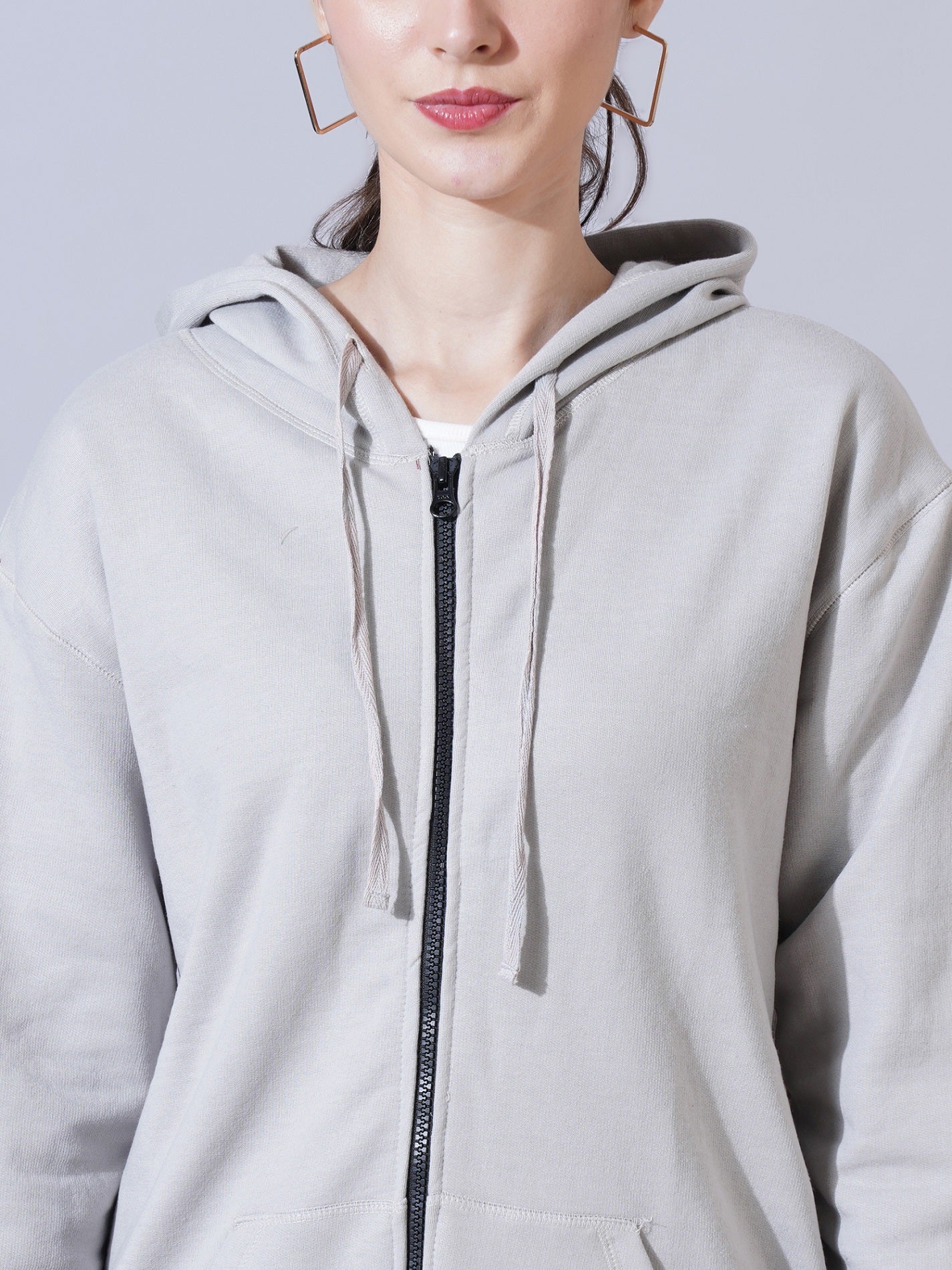 Women Grey Hooded Sweatshirt