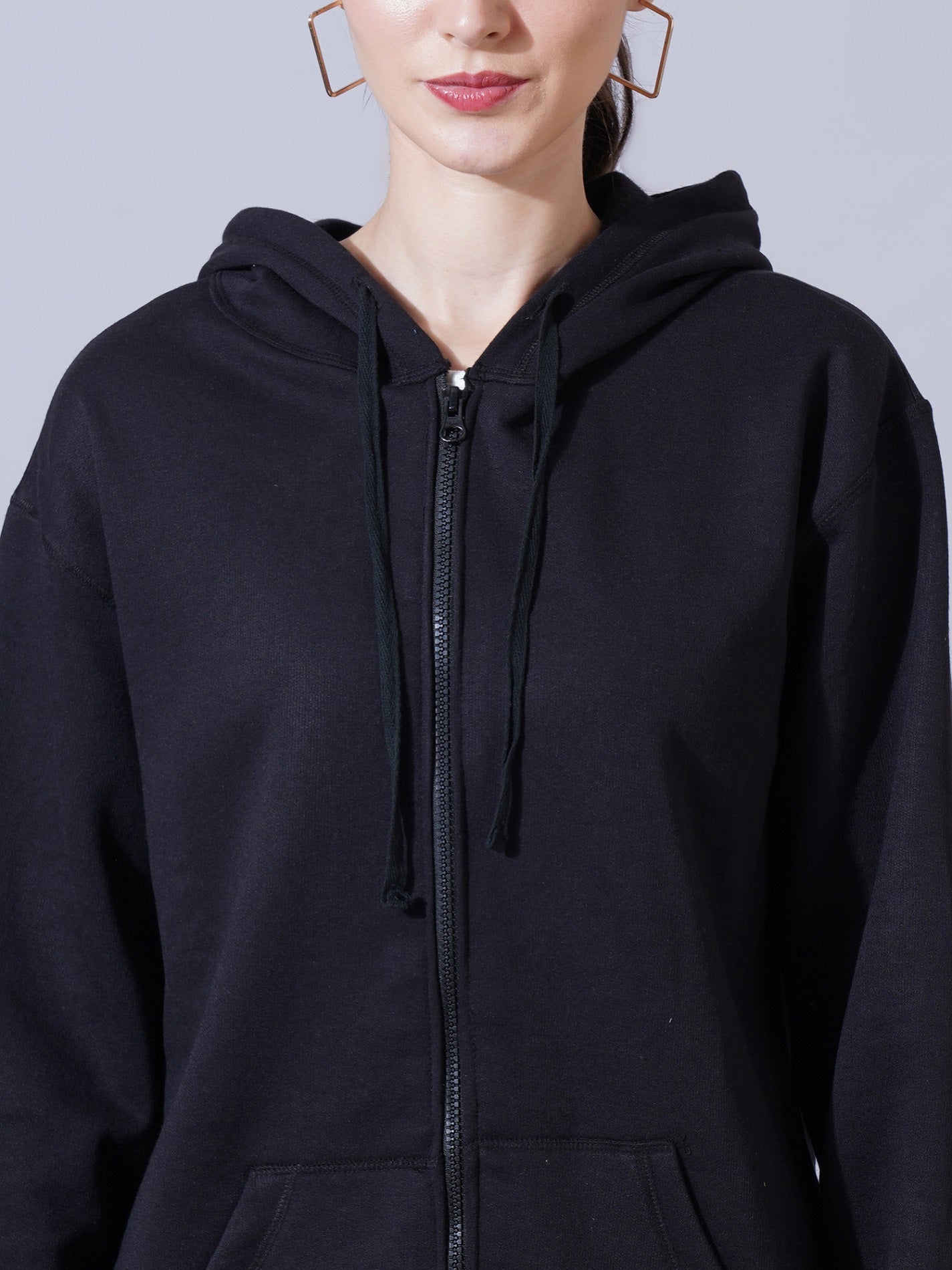 Women Black Hooded Sweatshirt
