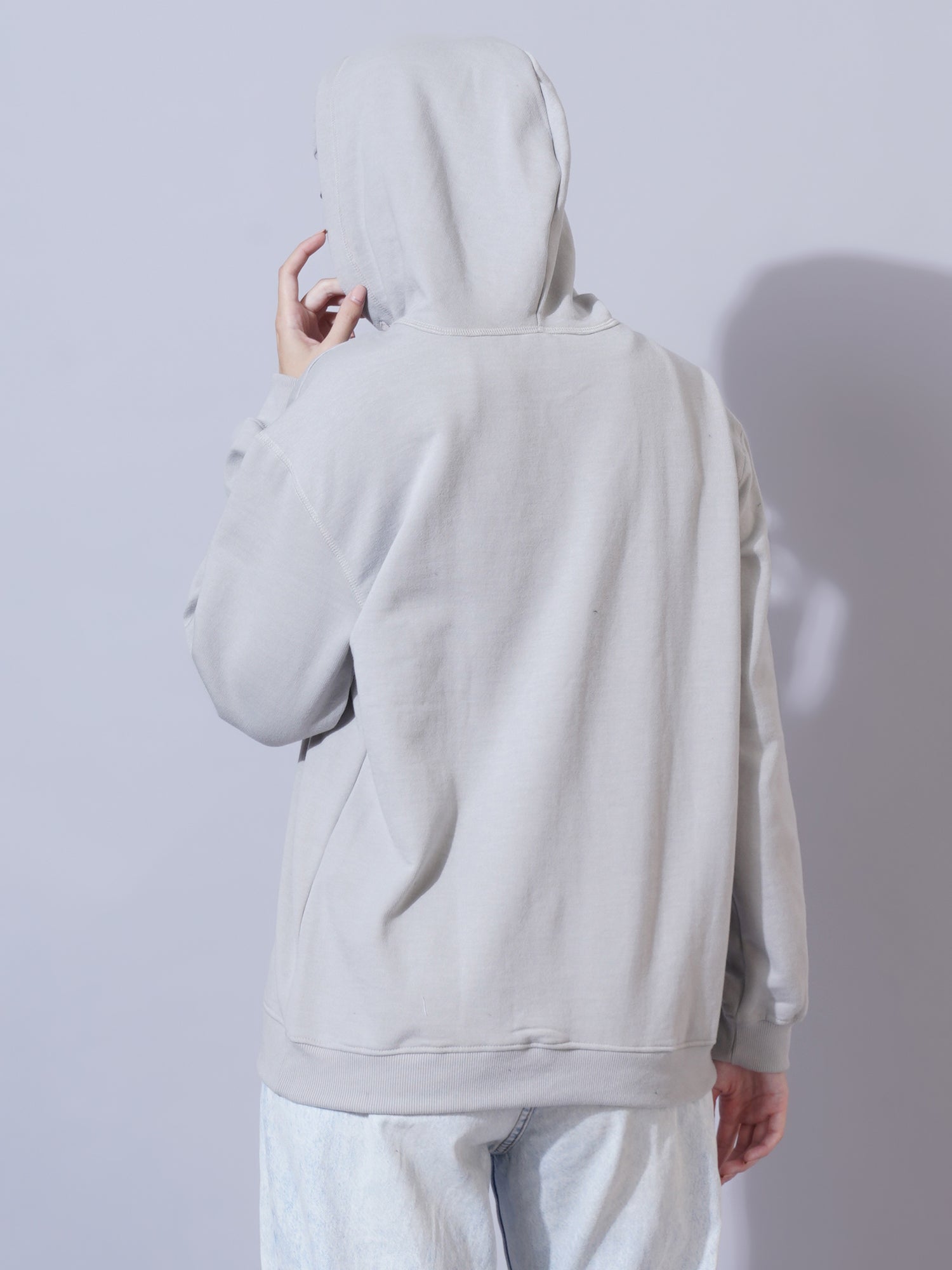 Women Grey Hooded Sweatshirt
