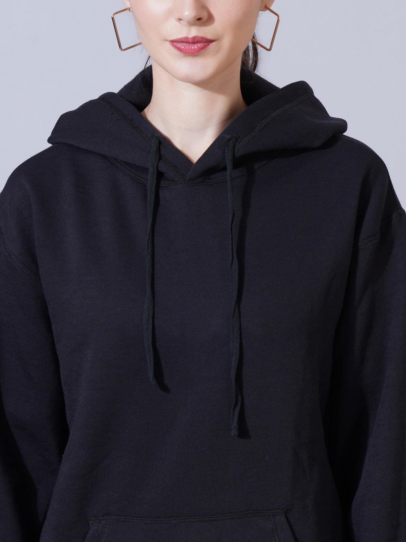 Women Black Hooded Sweatshirt