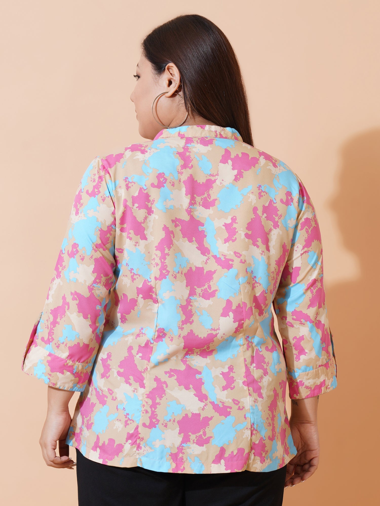 Women Plus Size Relaxed Printed Casual Shirt