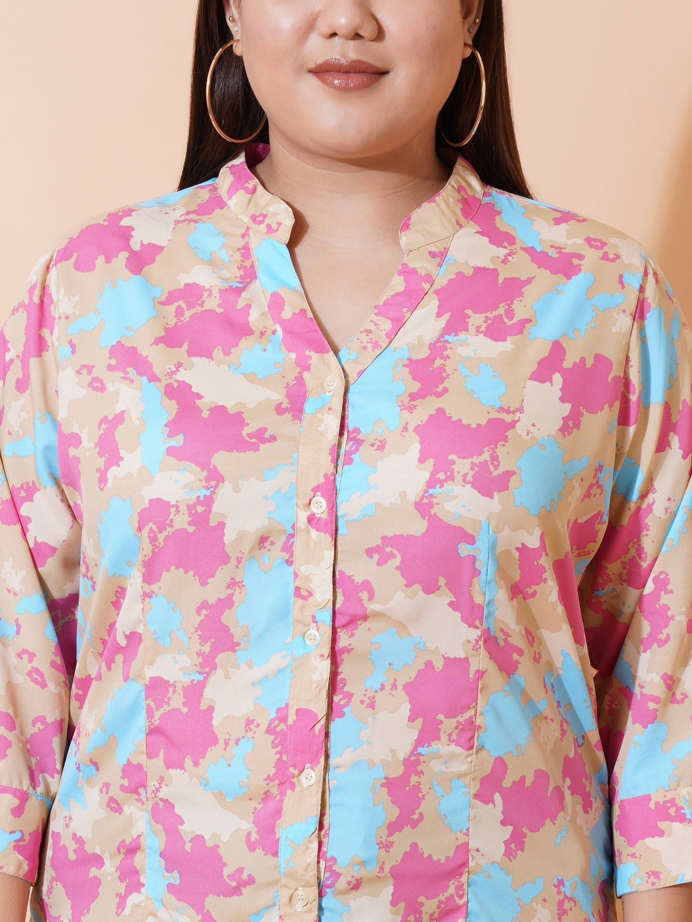 Women Plus Size Relaxed Printed Casual Shirt