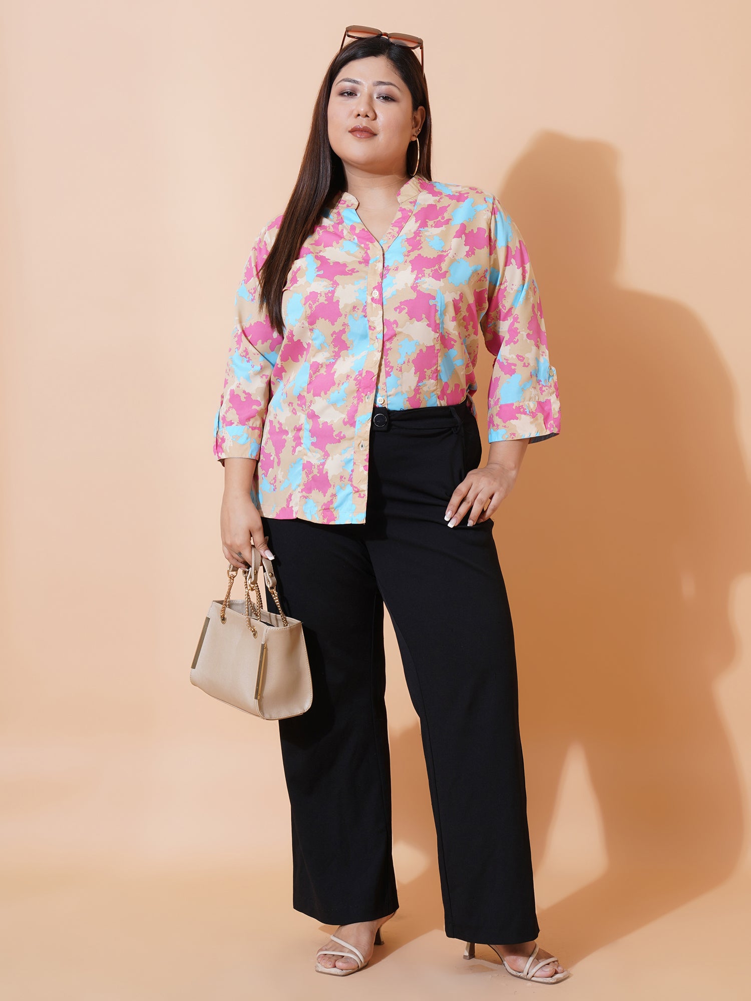 Women Plus Size Relaxed Printed Casual Shirt