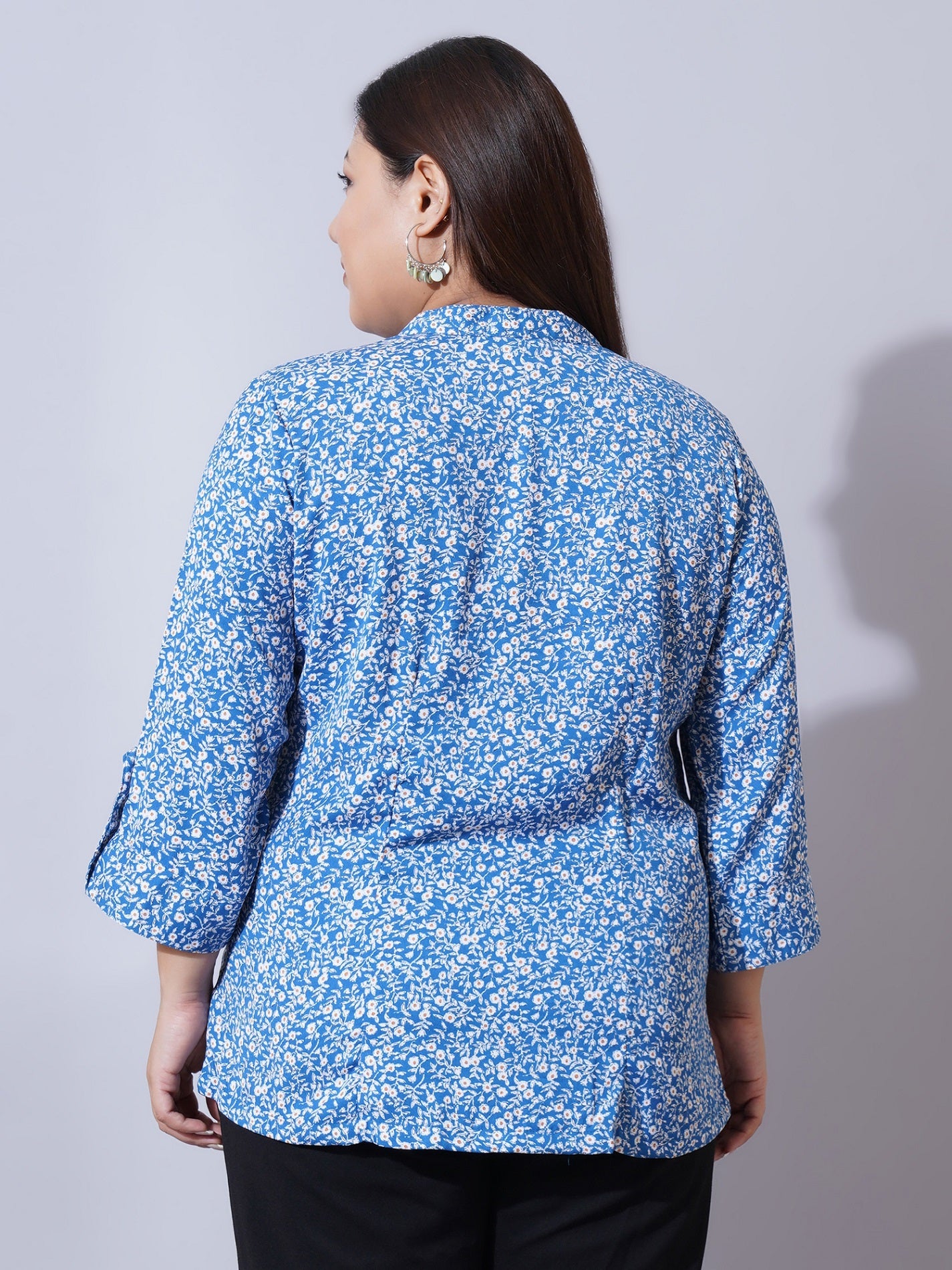 Women Plus Size Relaxed Opaque Printed Casual Shirt