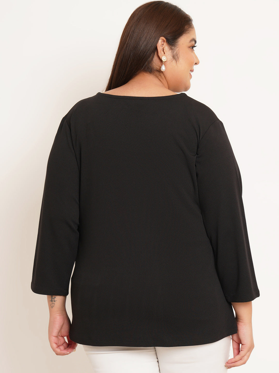 Women Plus Size V-Neck Shirt Style Top