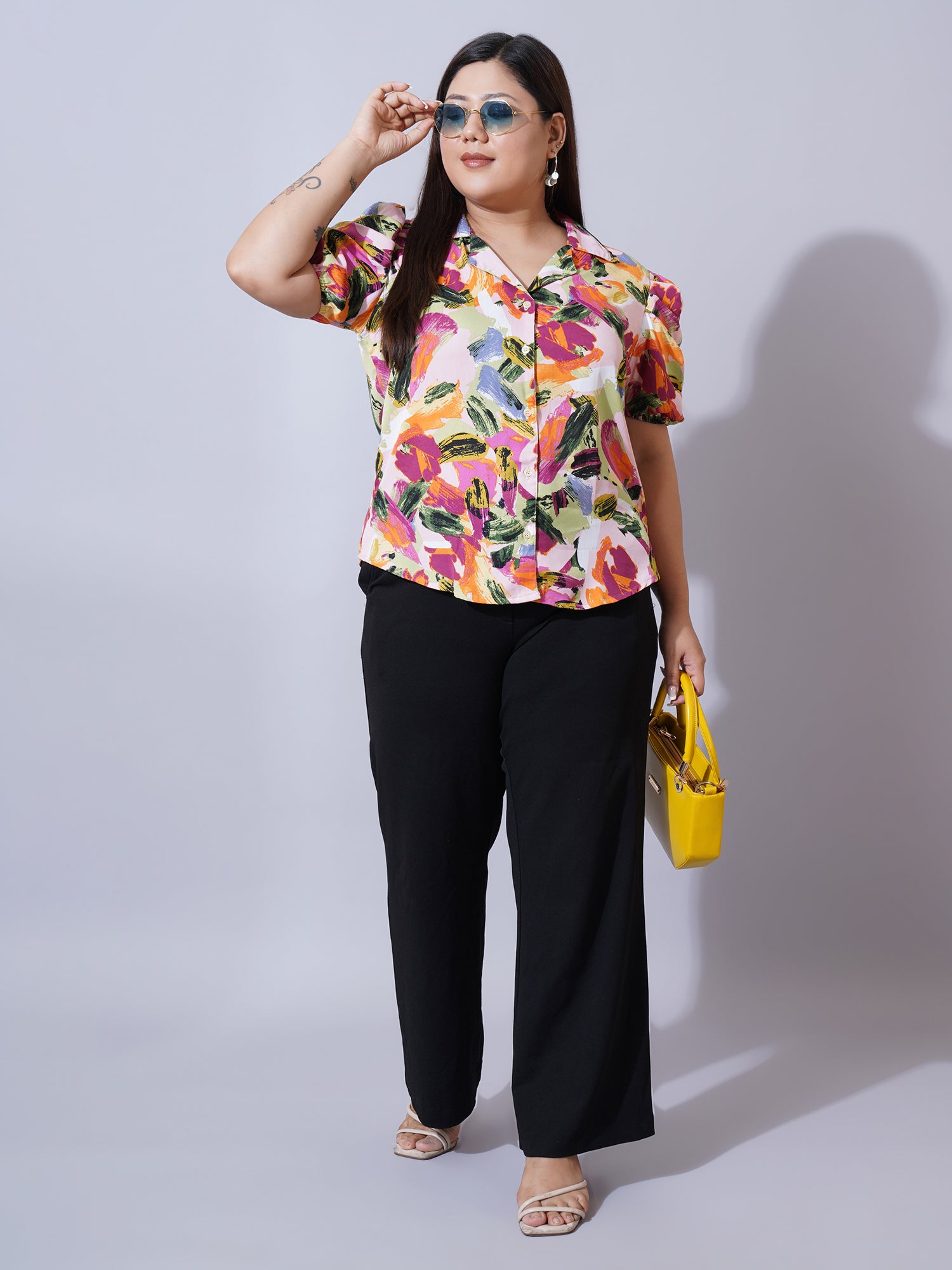 Women Plus Size Relaxed Printed Casual Shirt