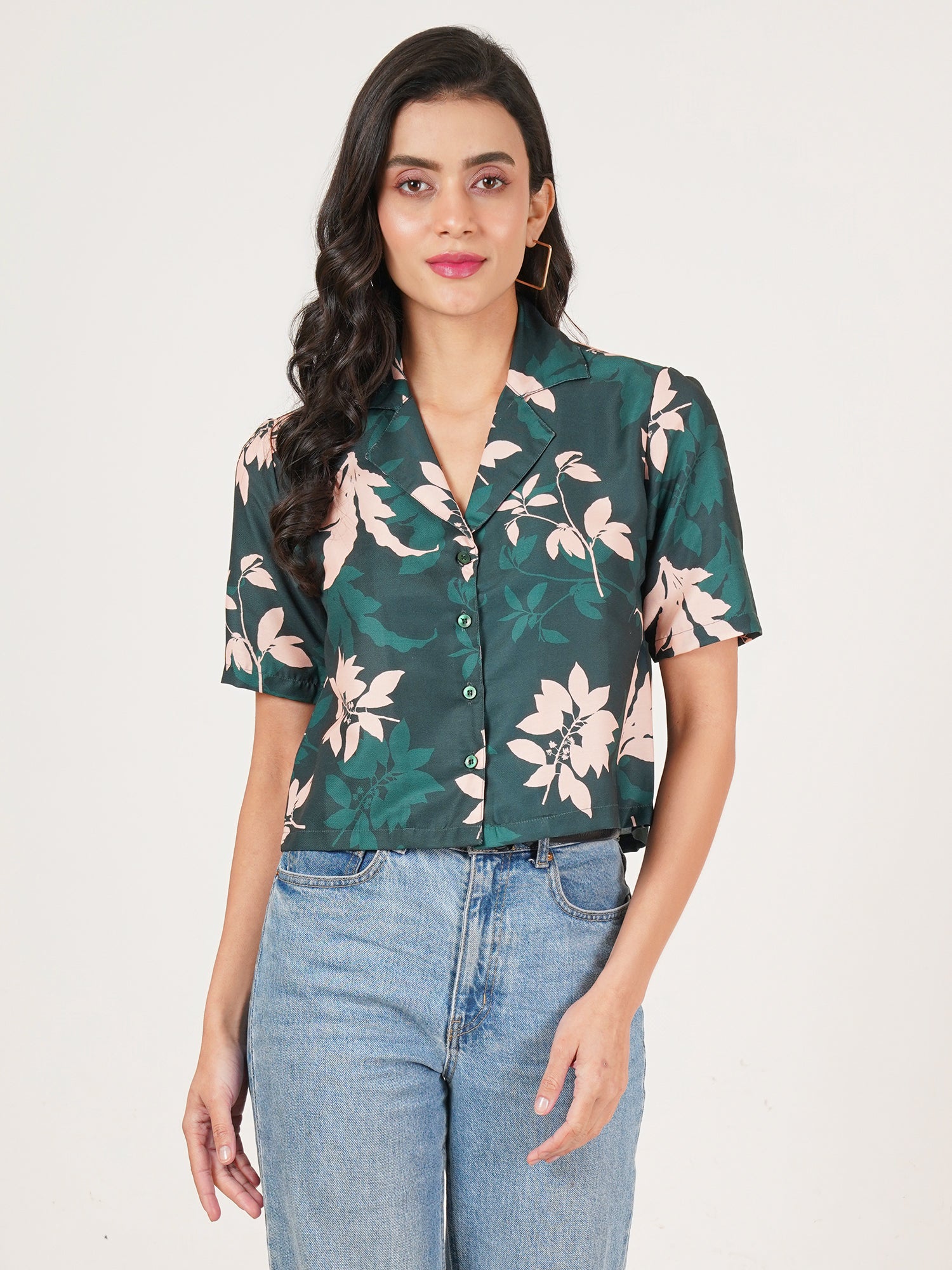 U&F Women Original Slim Fit Floral Opaque Printed Casual Shirt