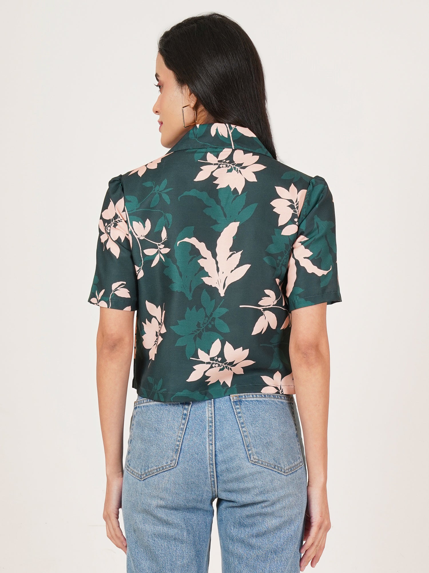 U&F Women Original Slim Fit Floral Opaque Printed Casual Shirt