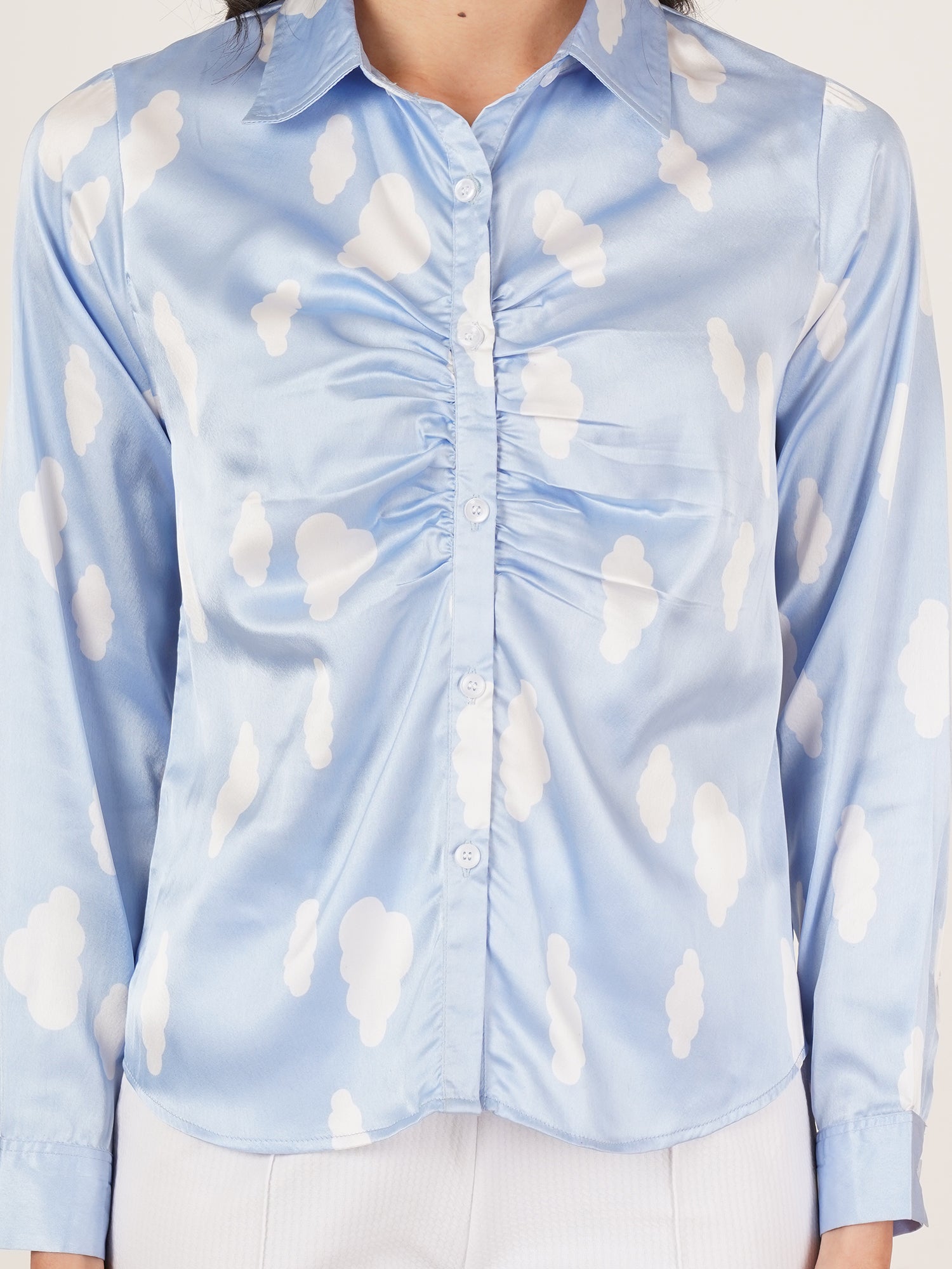 U&F Women Original Slim Fit Opaque Printed Casual Shirt